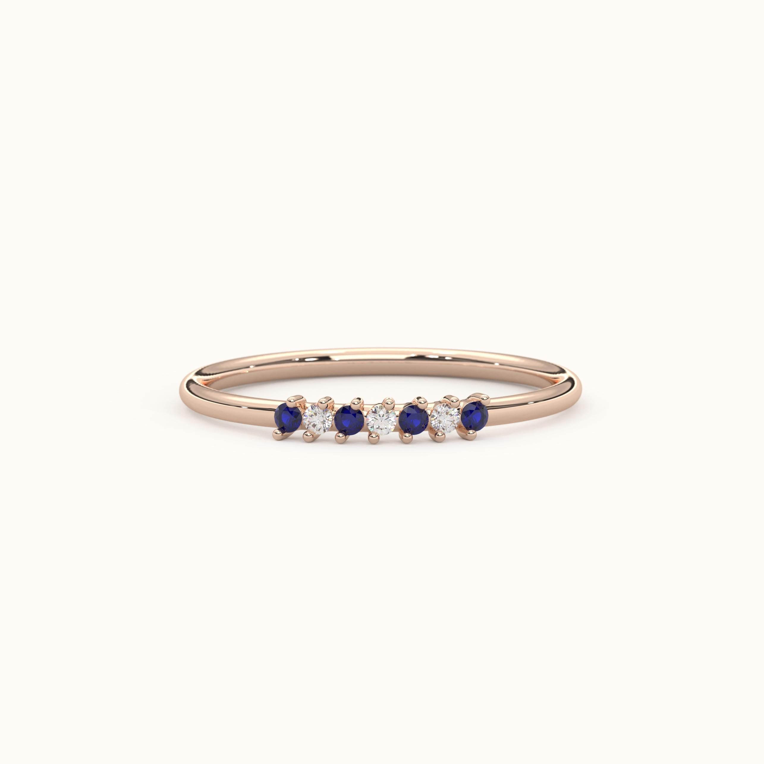 White Gold Sapphire Ring Custom Gold Band