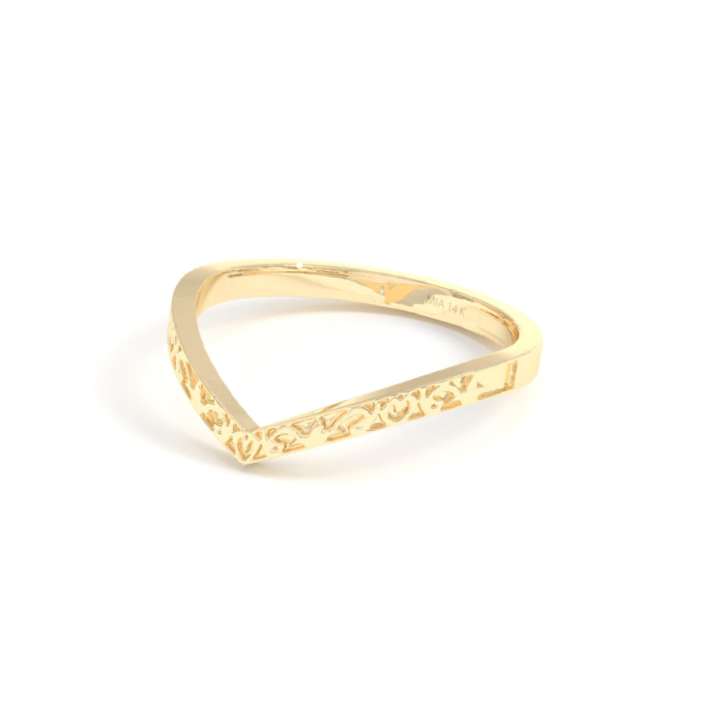 yellow gold contour ring