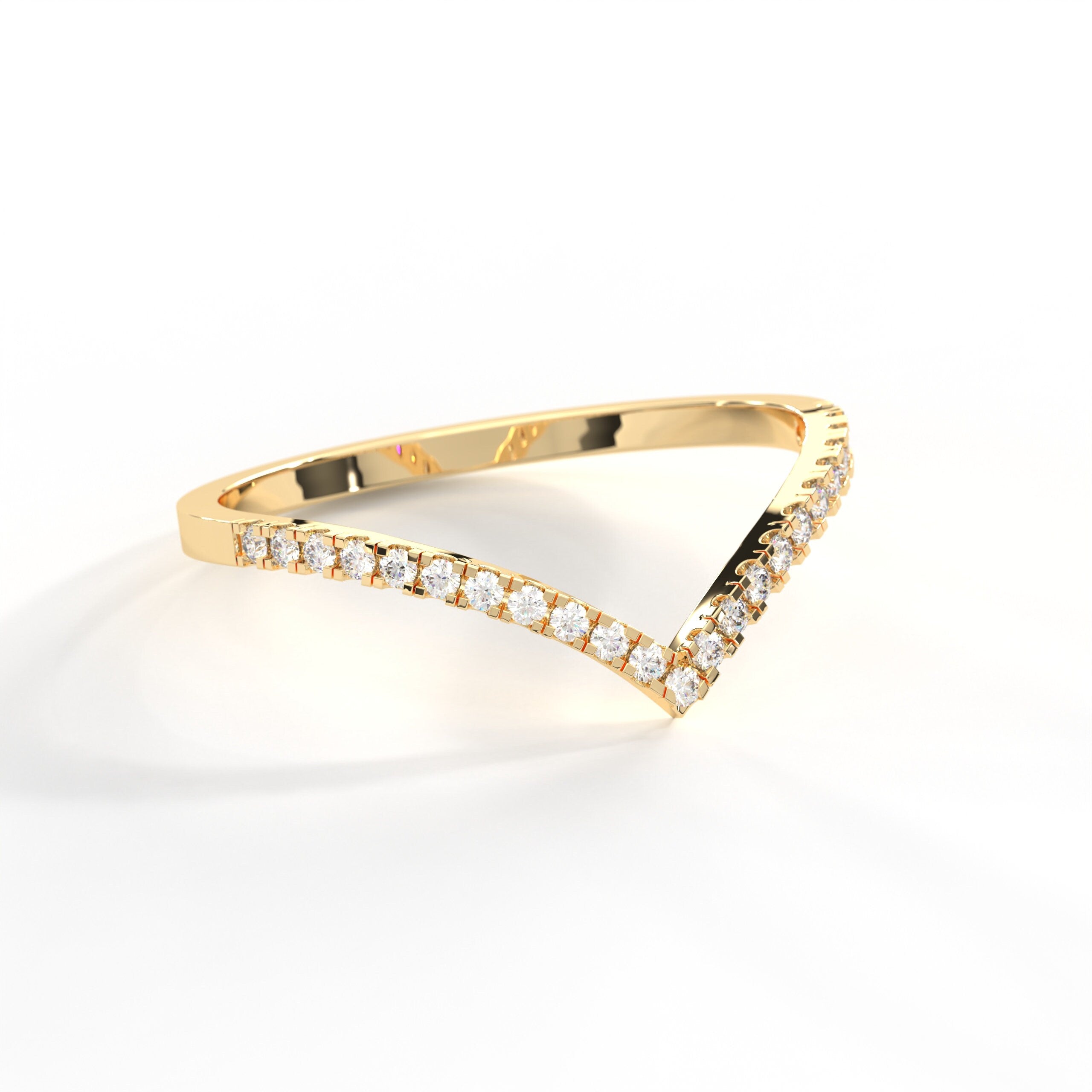 Solid Gold Chevron Ring