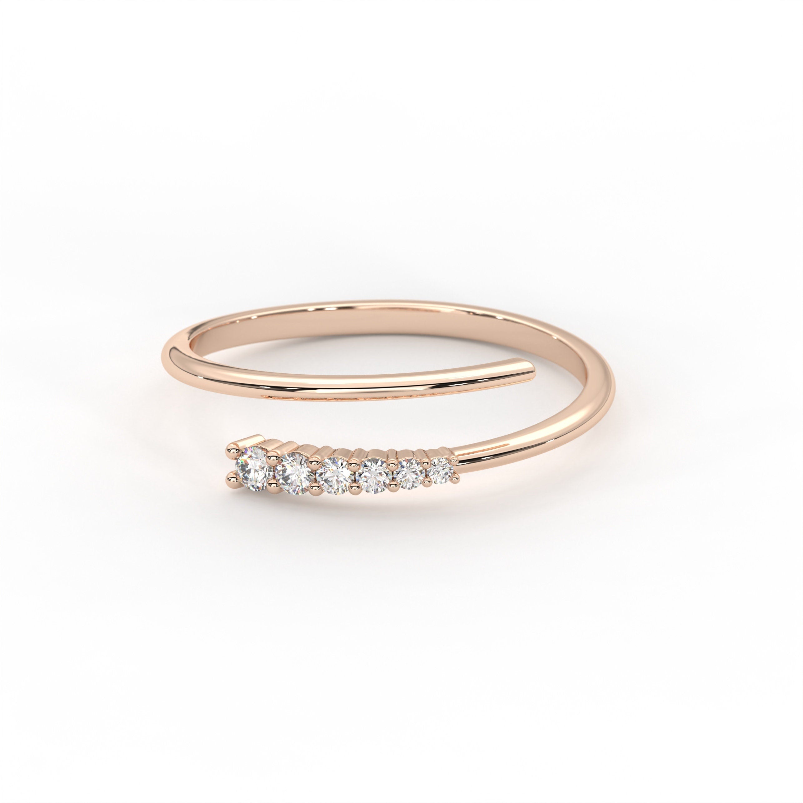 Gold Spiral Ring Solid Gold Cuff Band