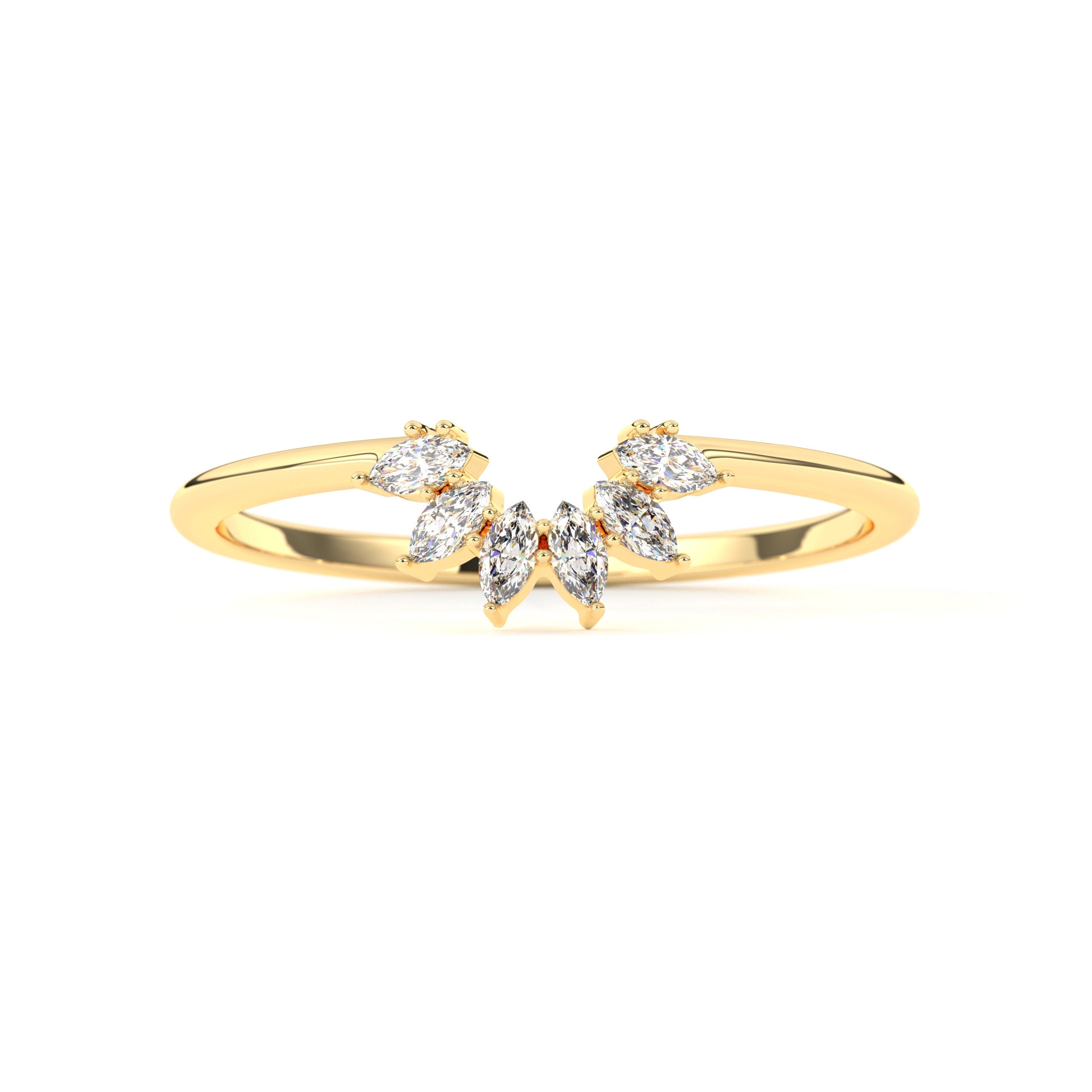 Solid Gold Marquise Cut Vintage Ring