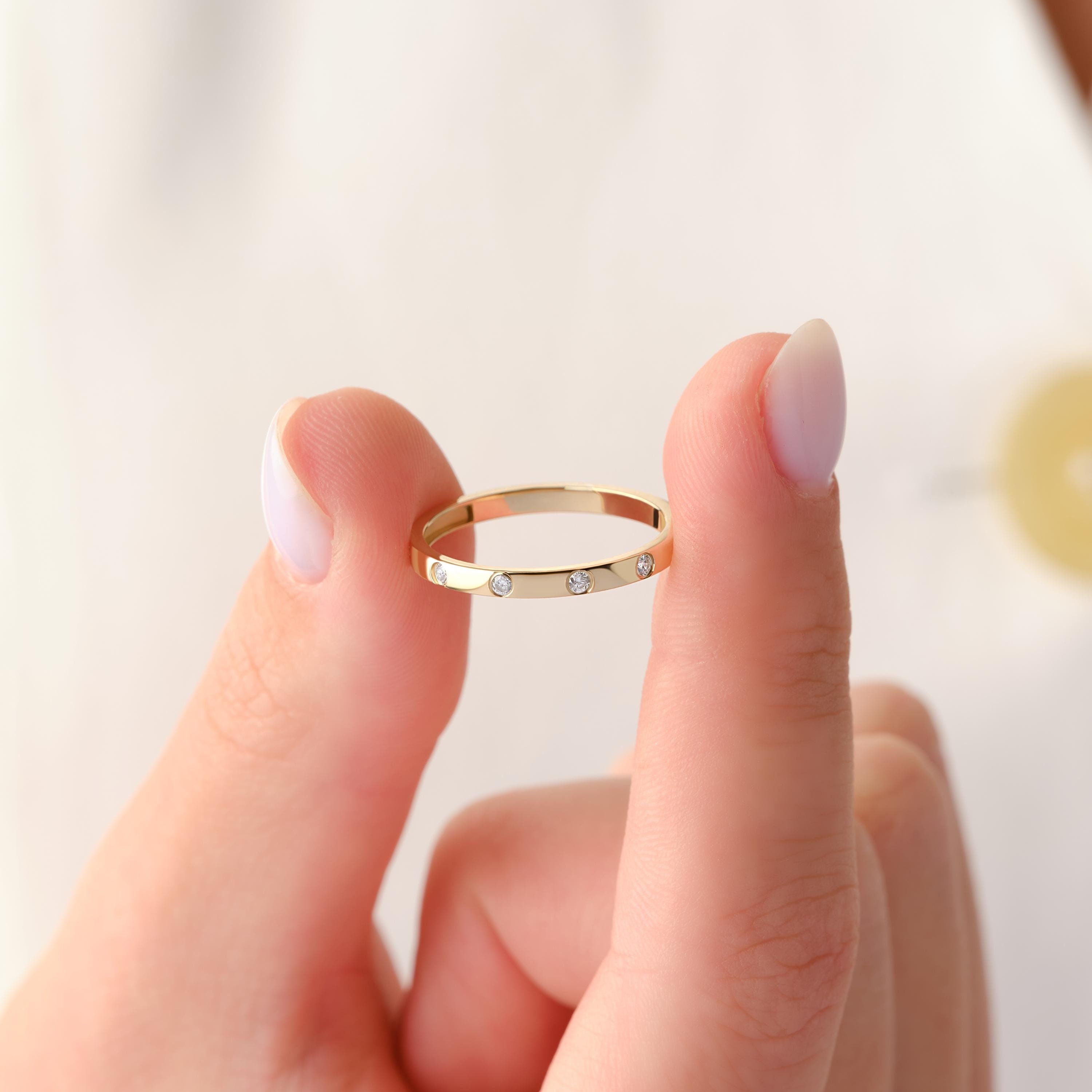 Solid Gold Diamond Band