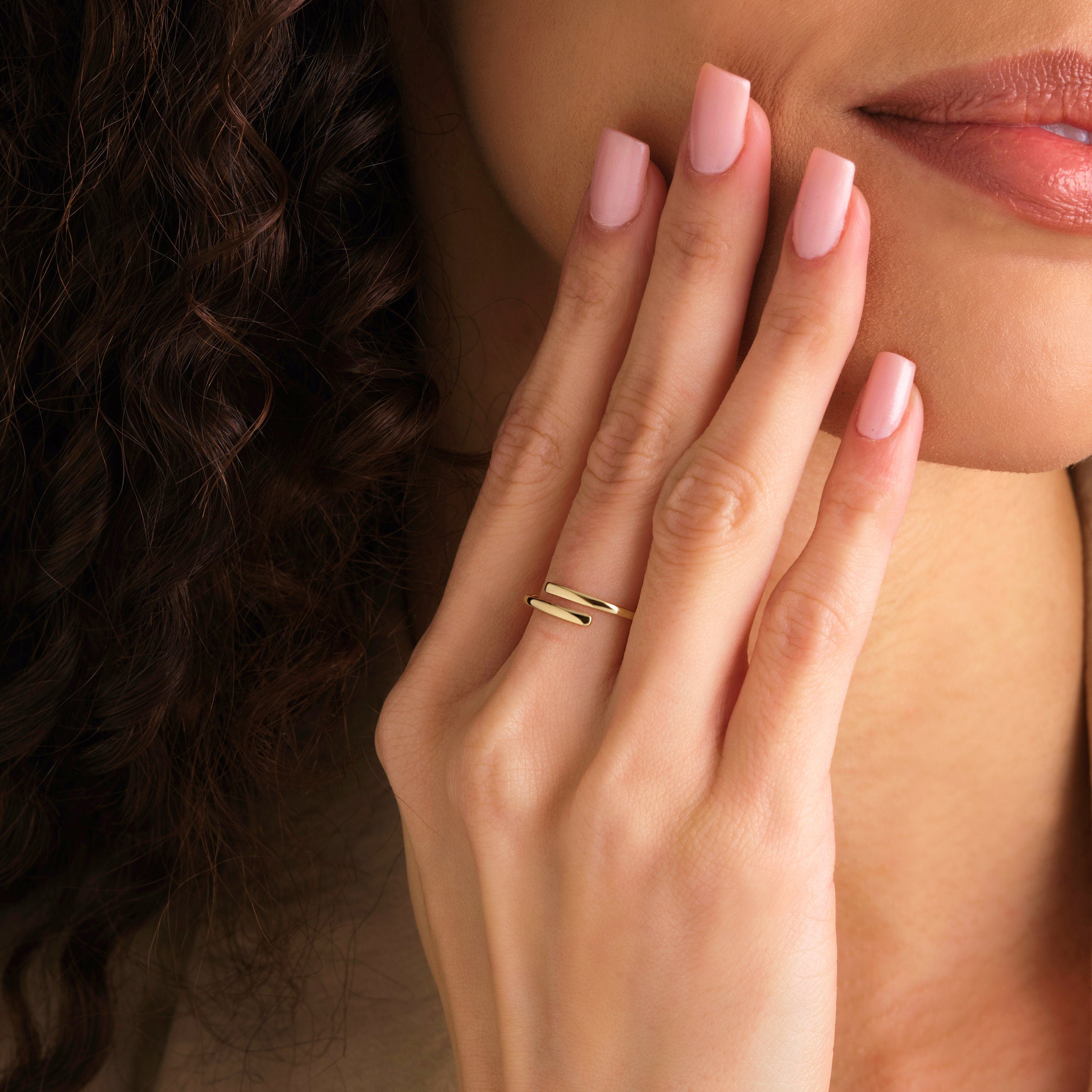 Solid Gold Wrap Ring Spiral Band