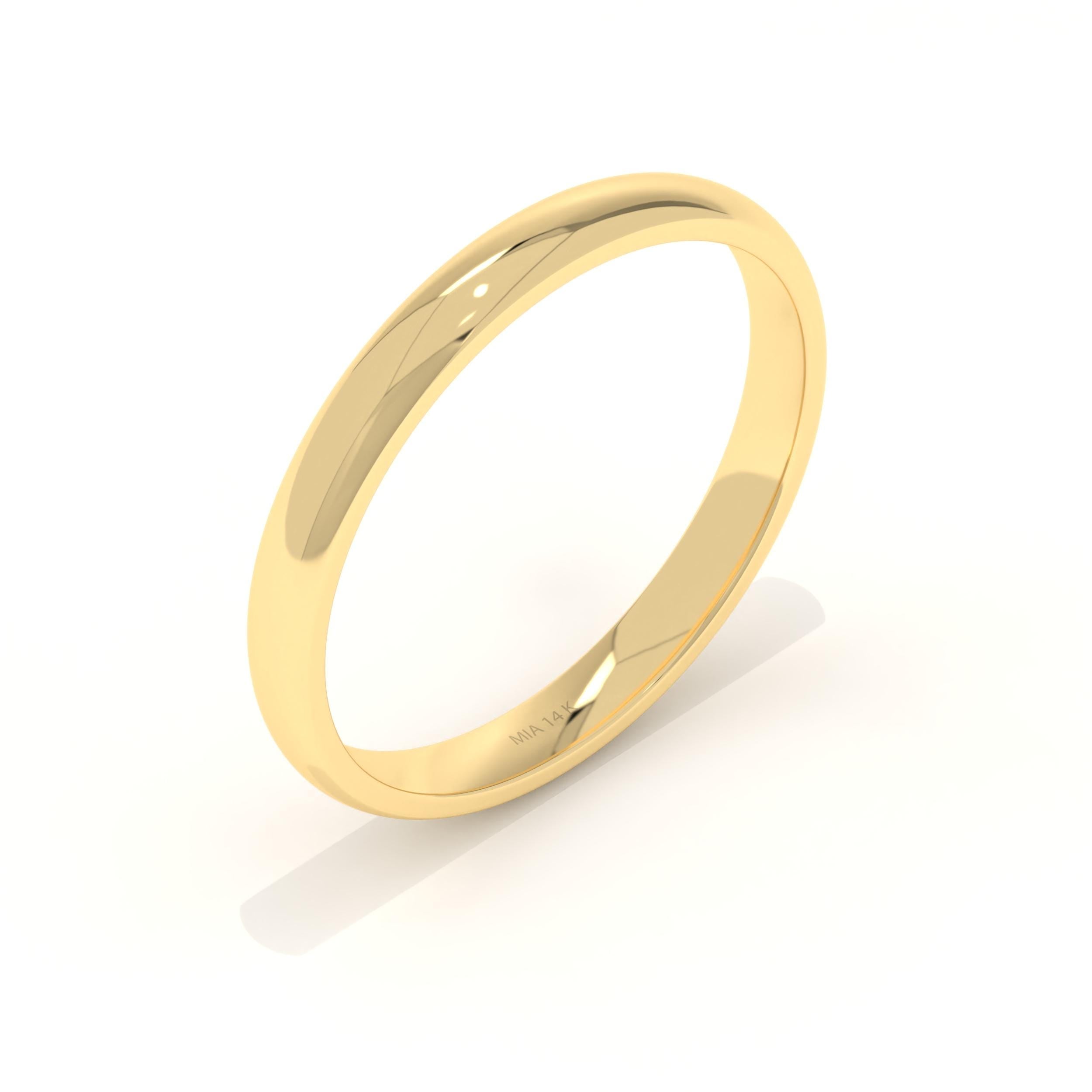Solid Gold Wedding Band Comfort Fit Unisex Ring