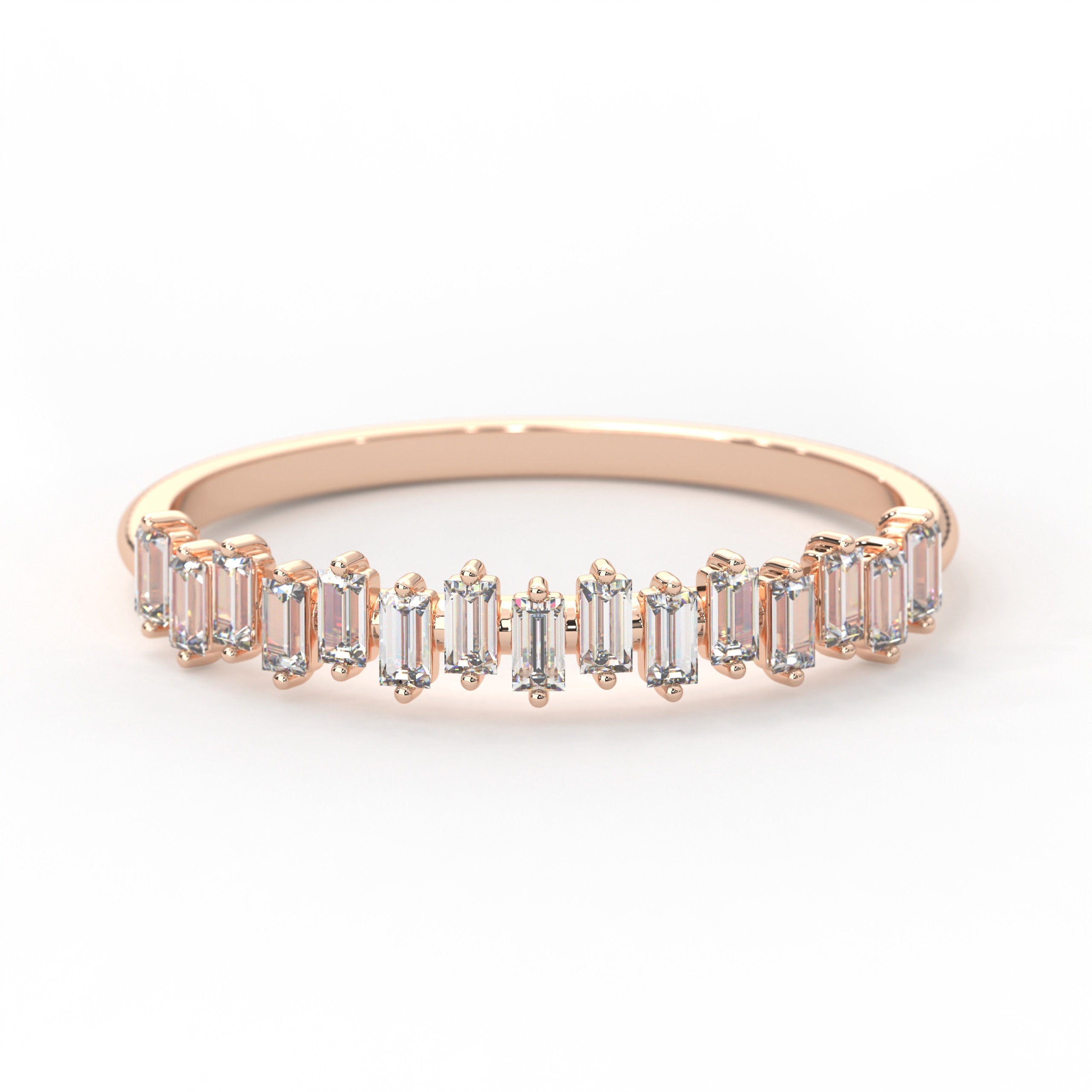 Solid Gold Wedding Ring Half Eternity Band
