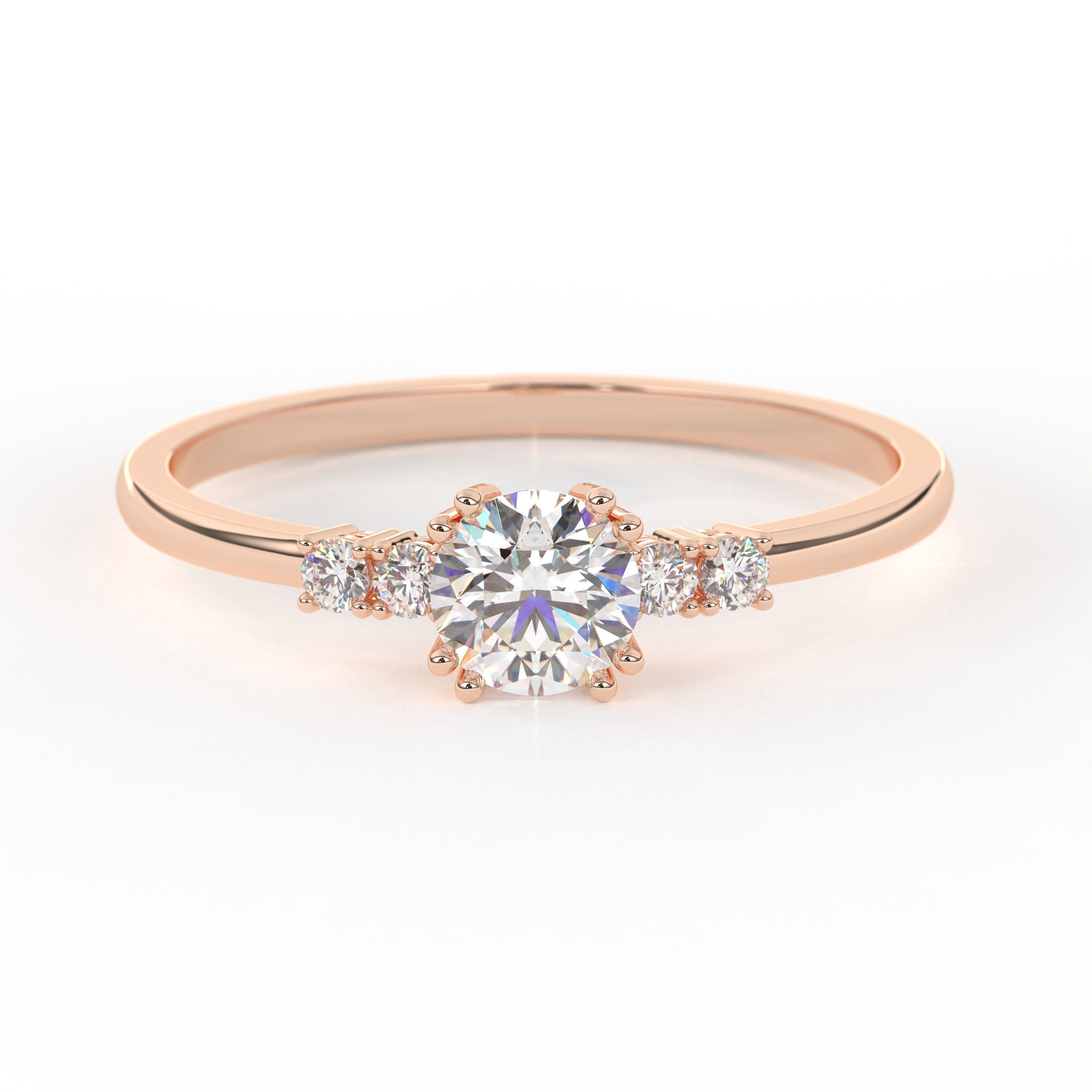 Diamond Engagement Ring Unique Promise Band