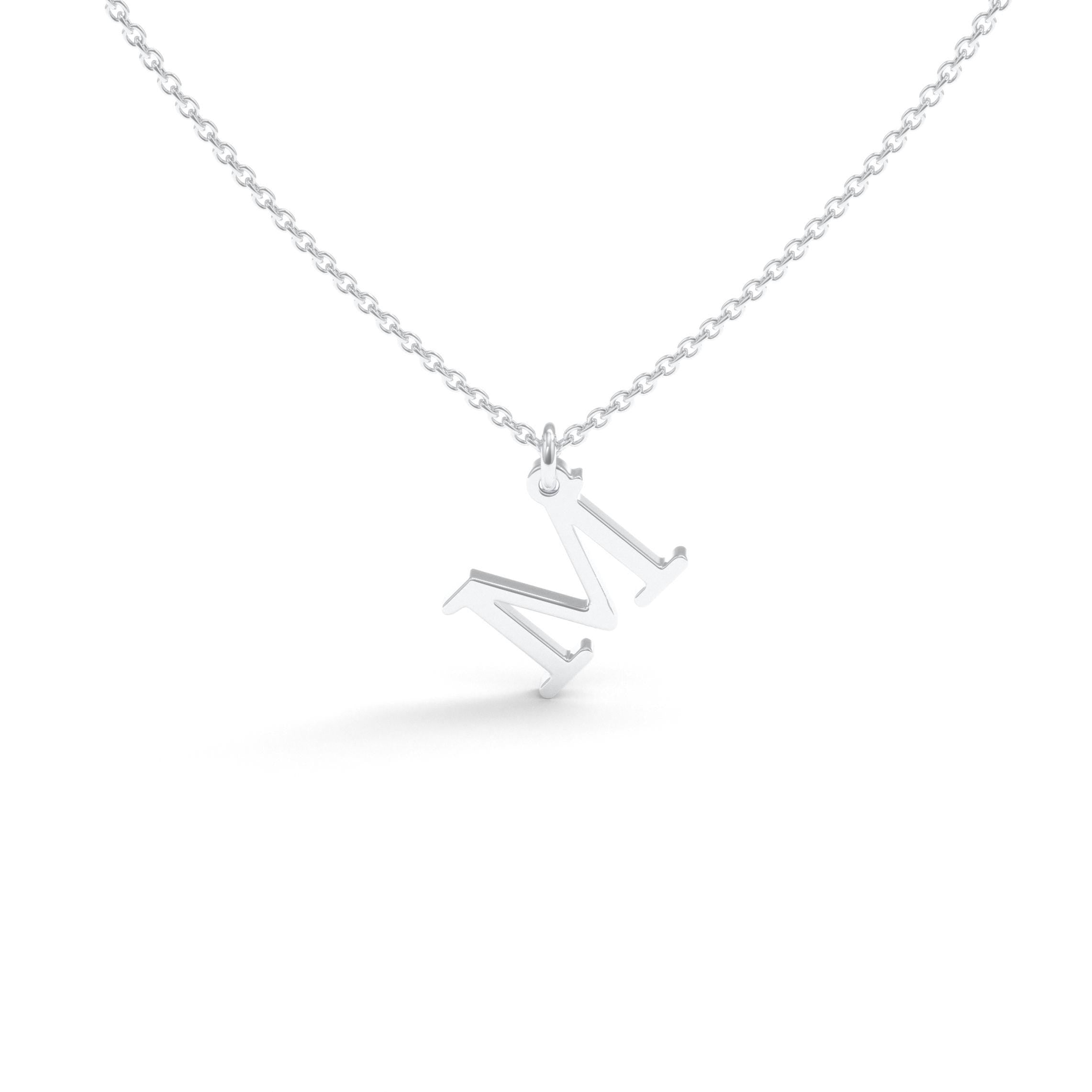 White gold letter necklace