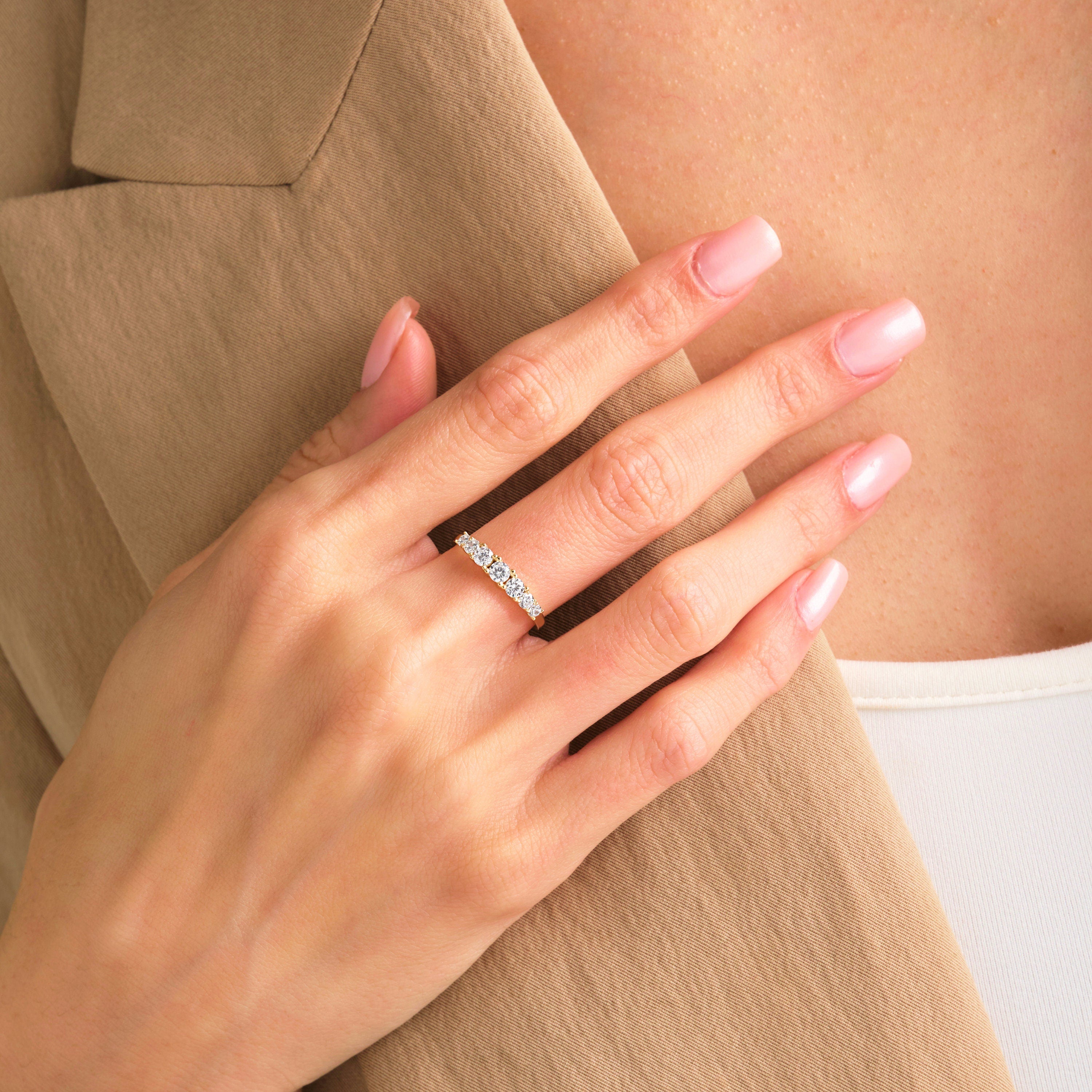 Solid Gold 7 Stone Engagement