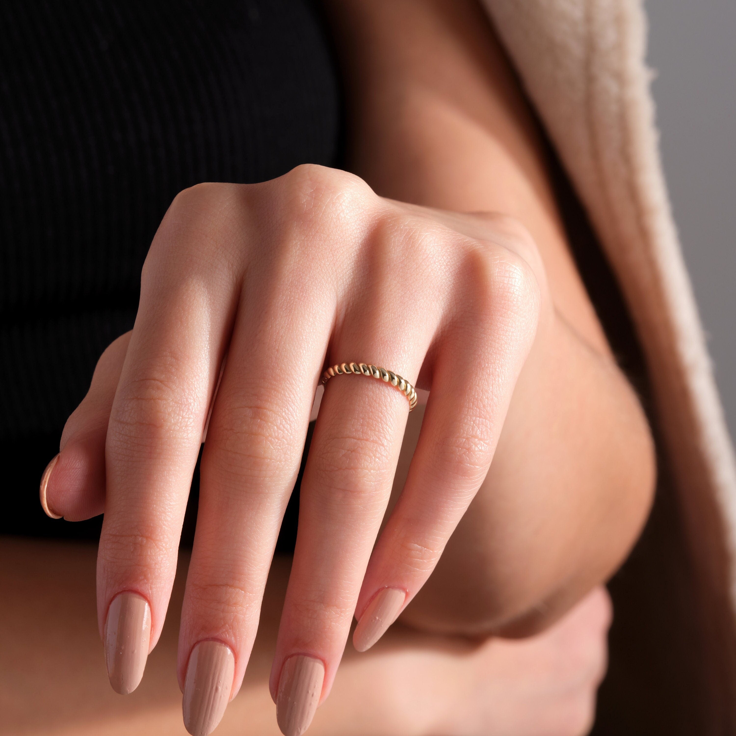 Solid Gold Braided Ring