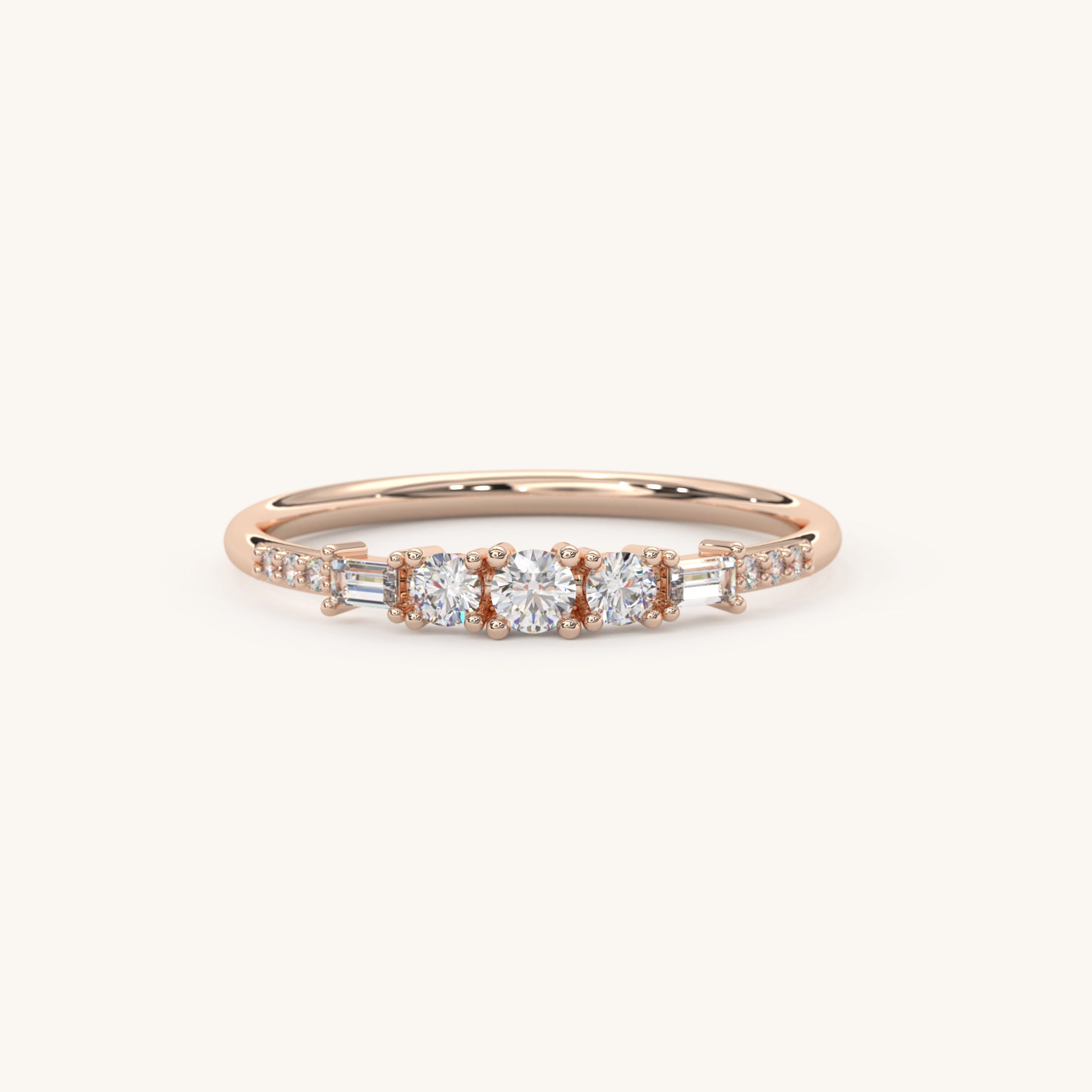 18K Gold Stacking Ring Thin Band Engagement