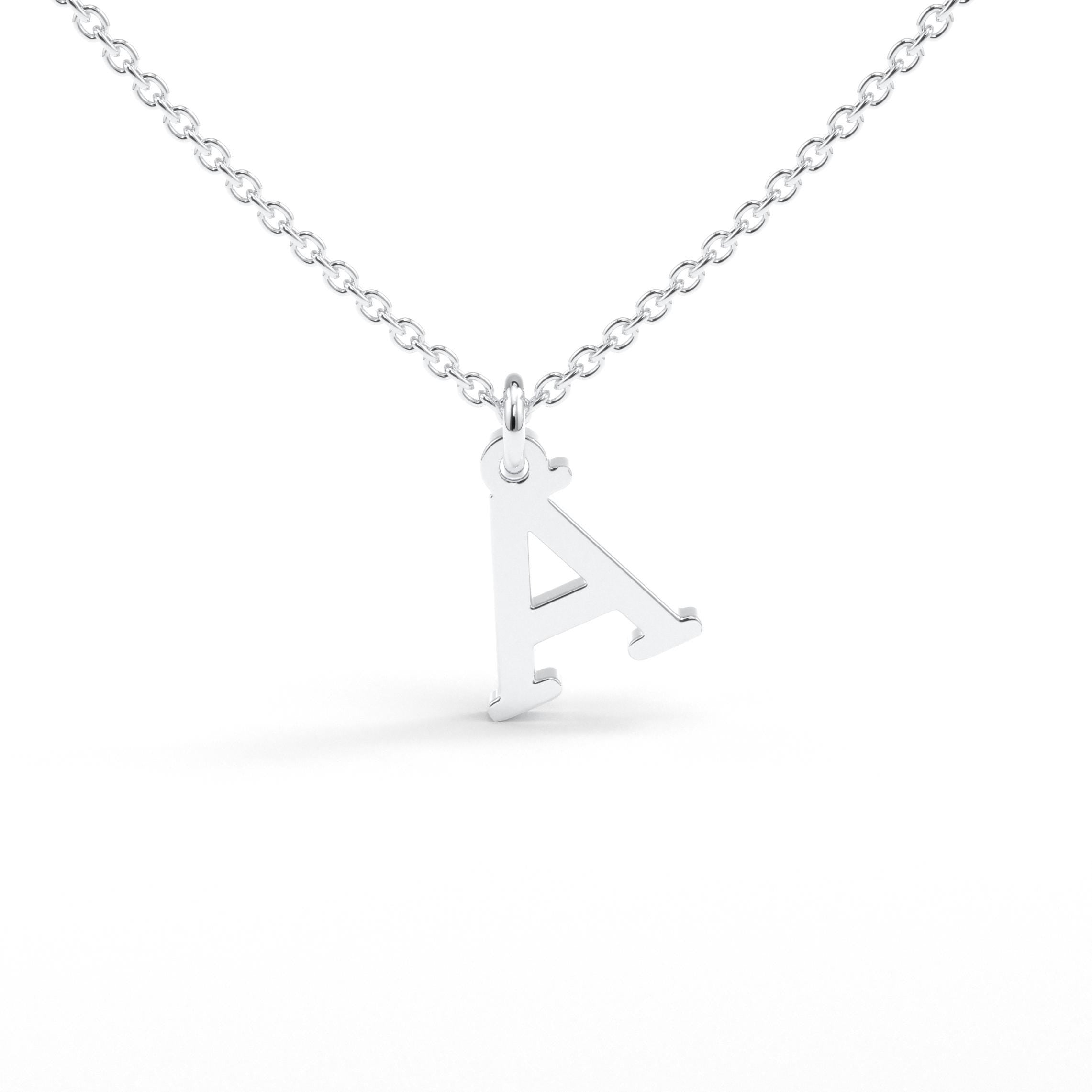 white gold initial necklace