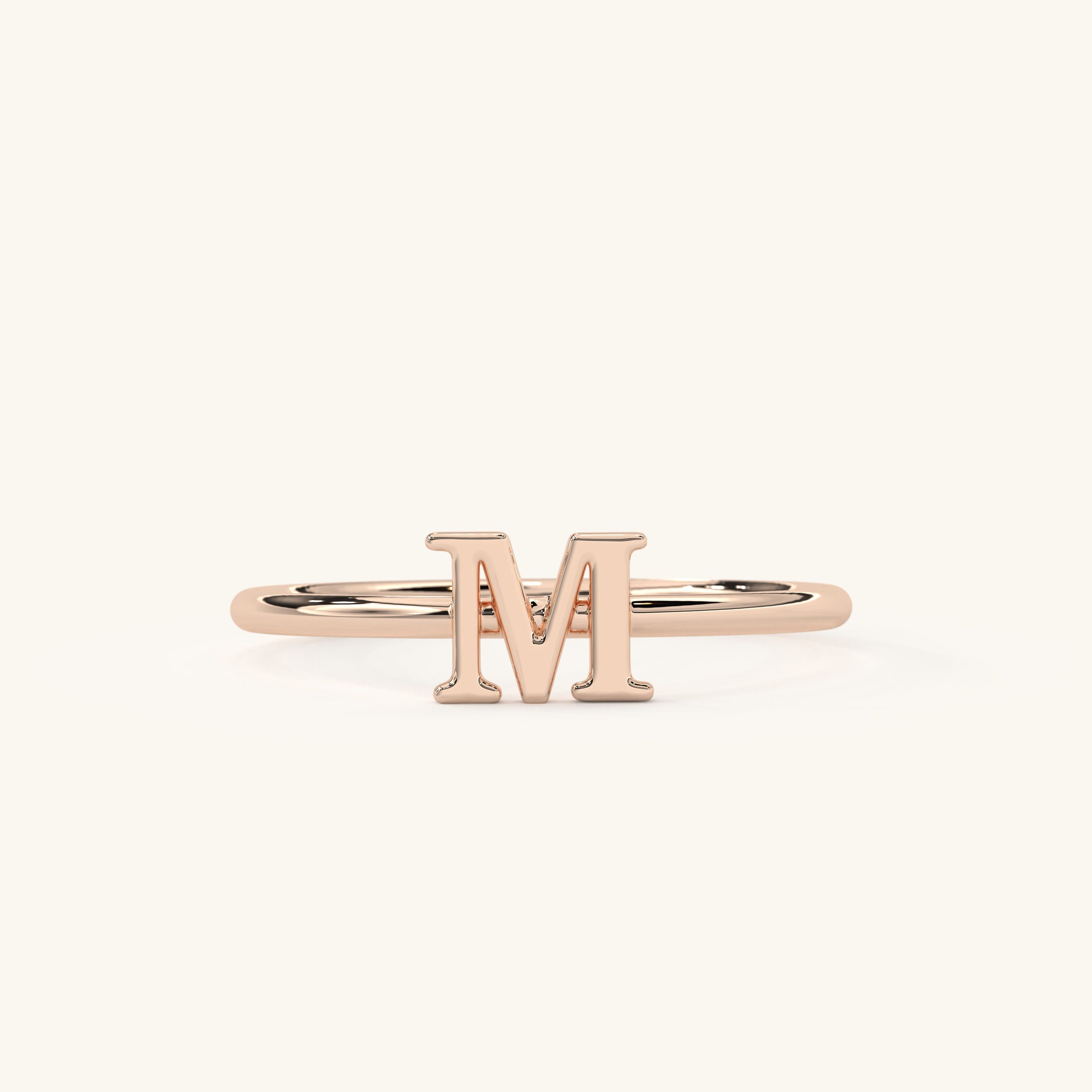 Solid Gold Initial Ring