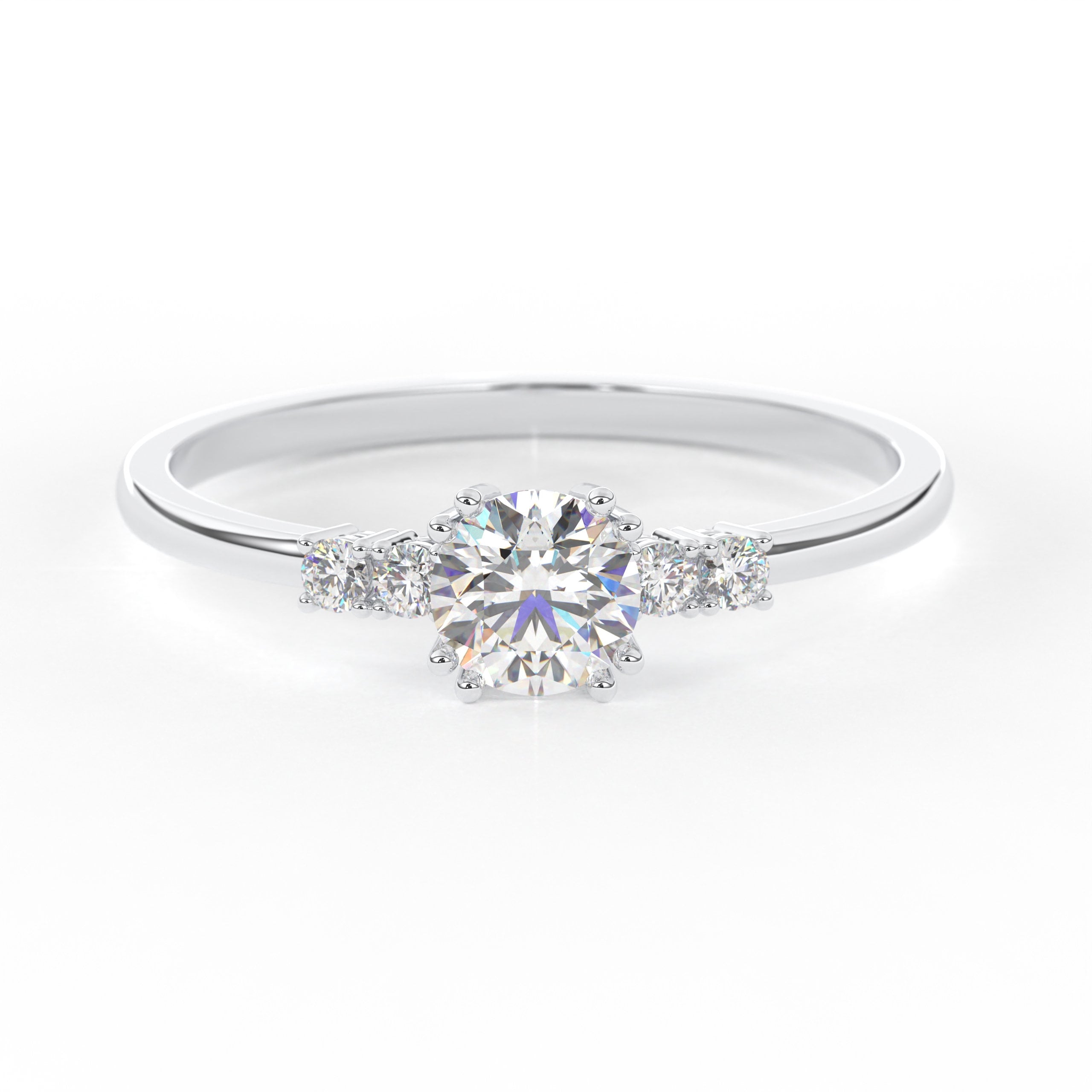 Diamond Engagement Ring Unique Promise Band
