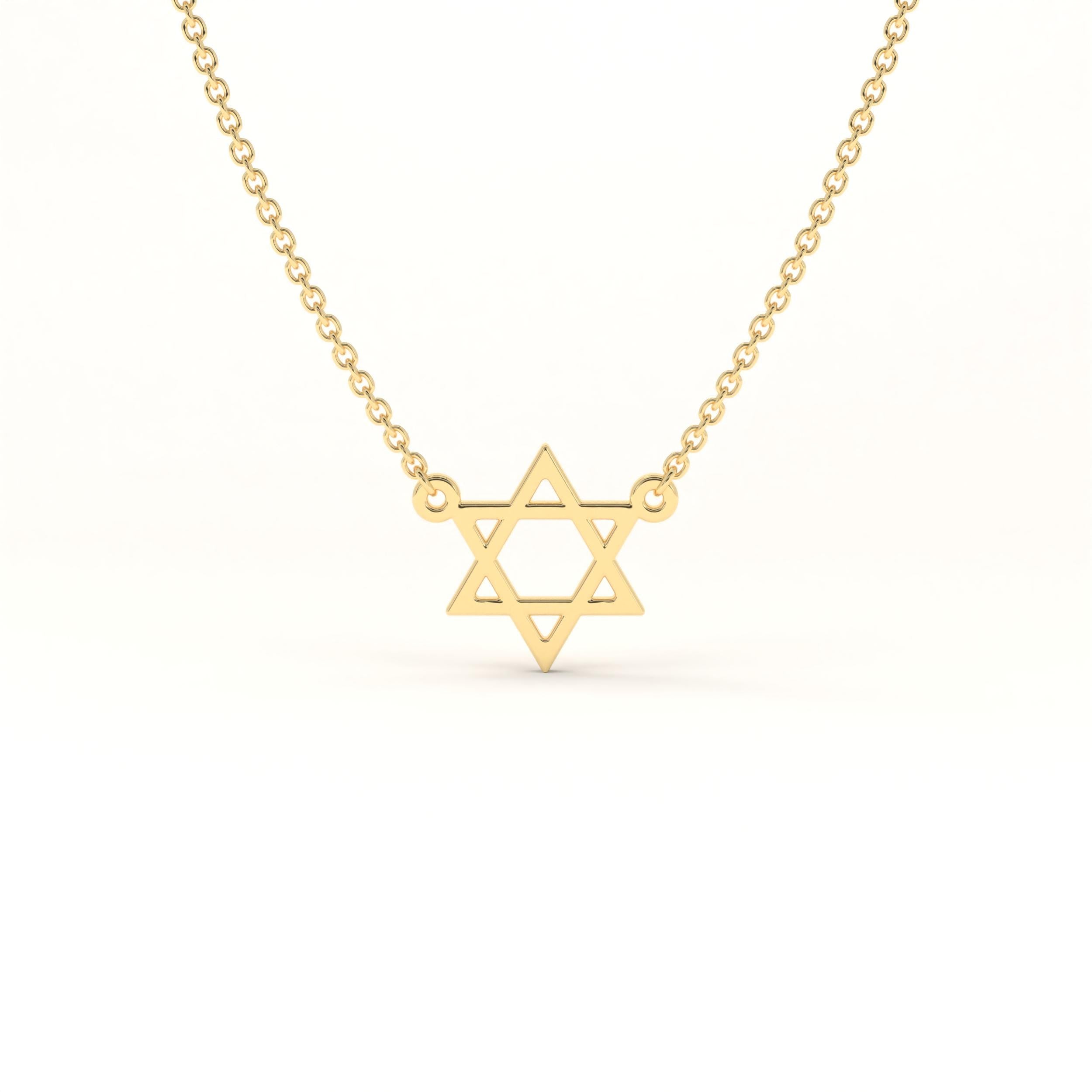 Star of David Necklace Solid Gold Pendant Dainty Jewish Jewelry