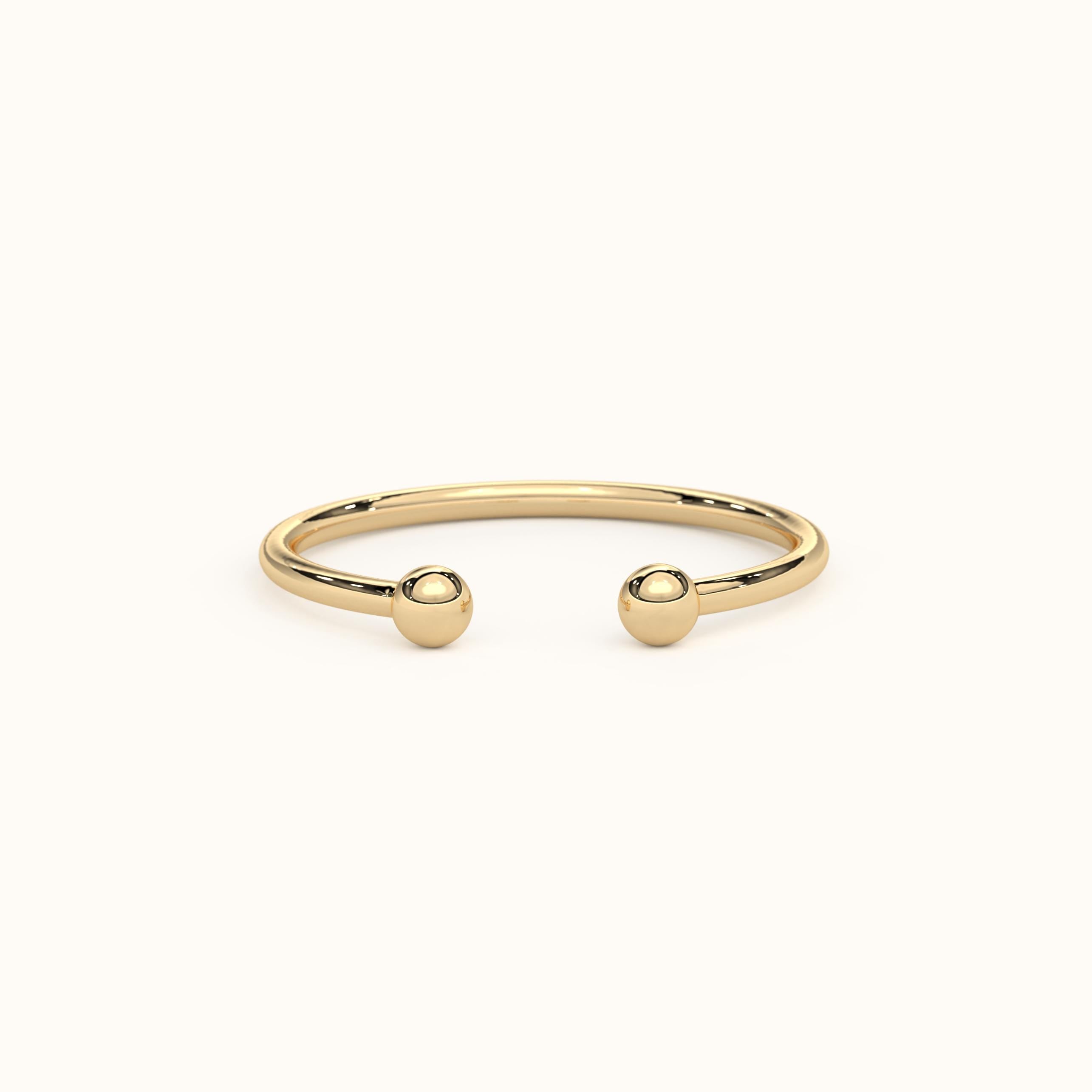 Adjustable Open Cuff Solid Gold Ring