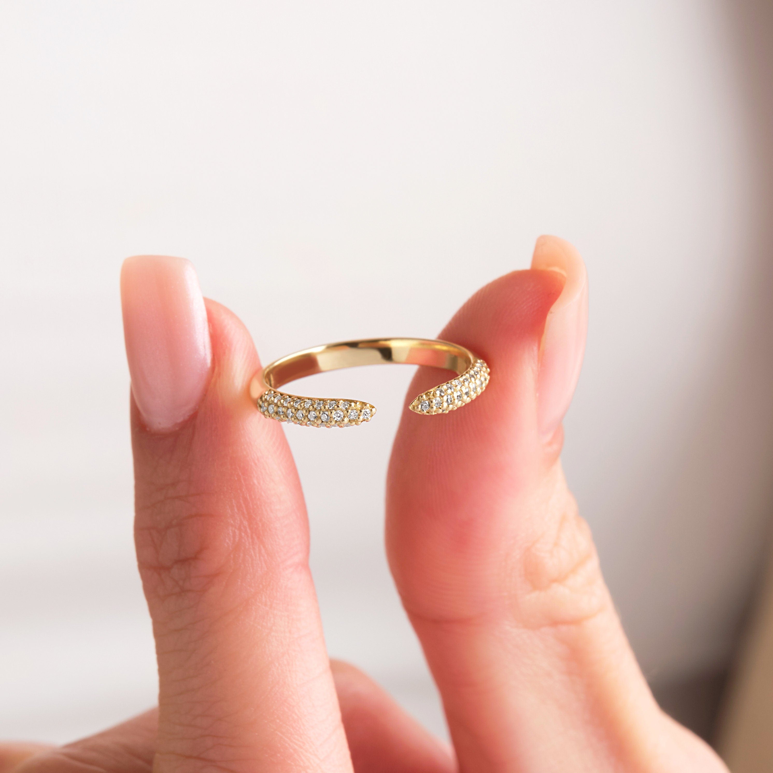 Pave Diamond Cuff Ring