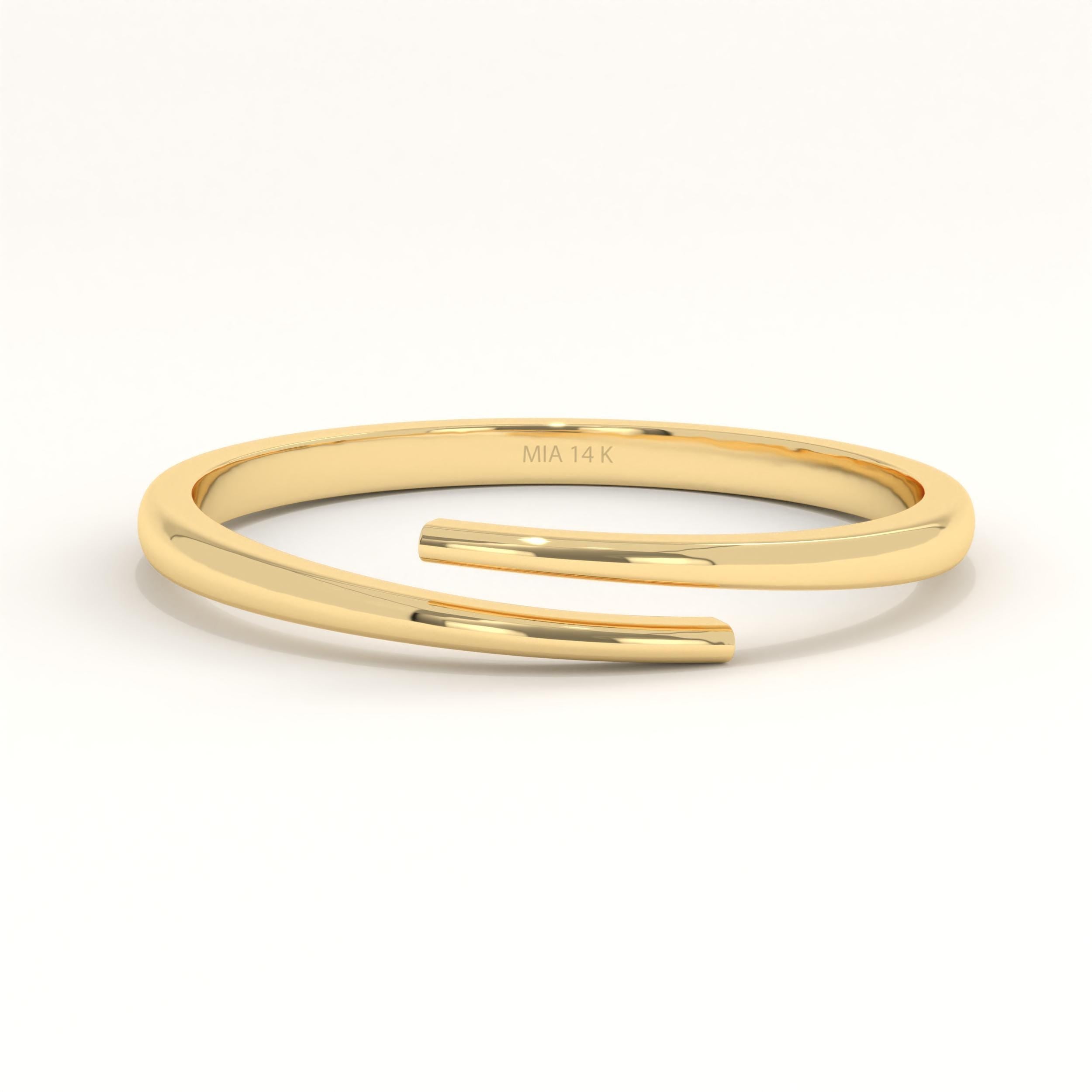 14k Gold Wrap Ring Minimalist Spiral Band