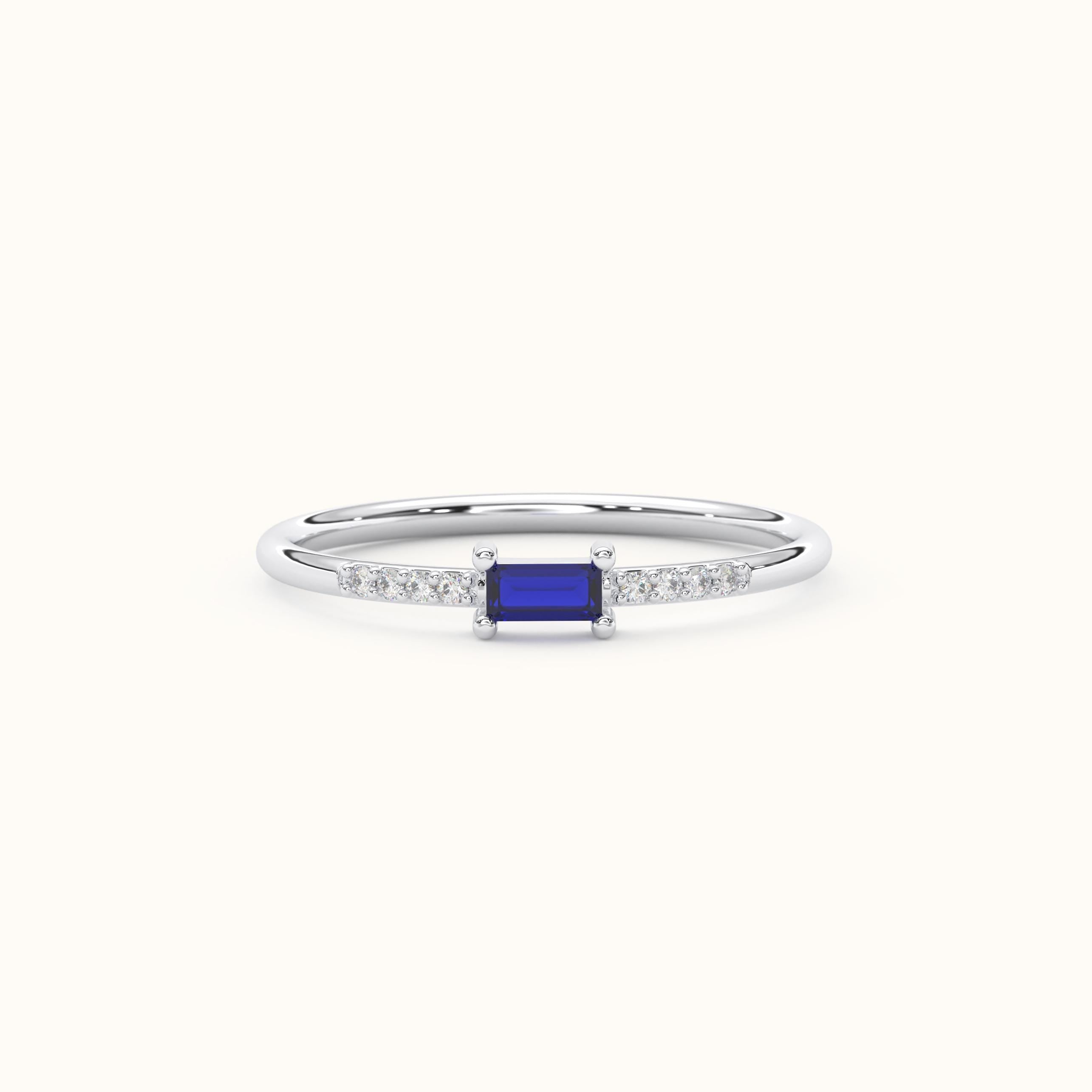 Gold Birthstone Ring Delicate Stackable Band