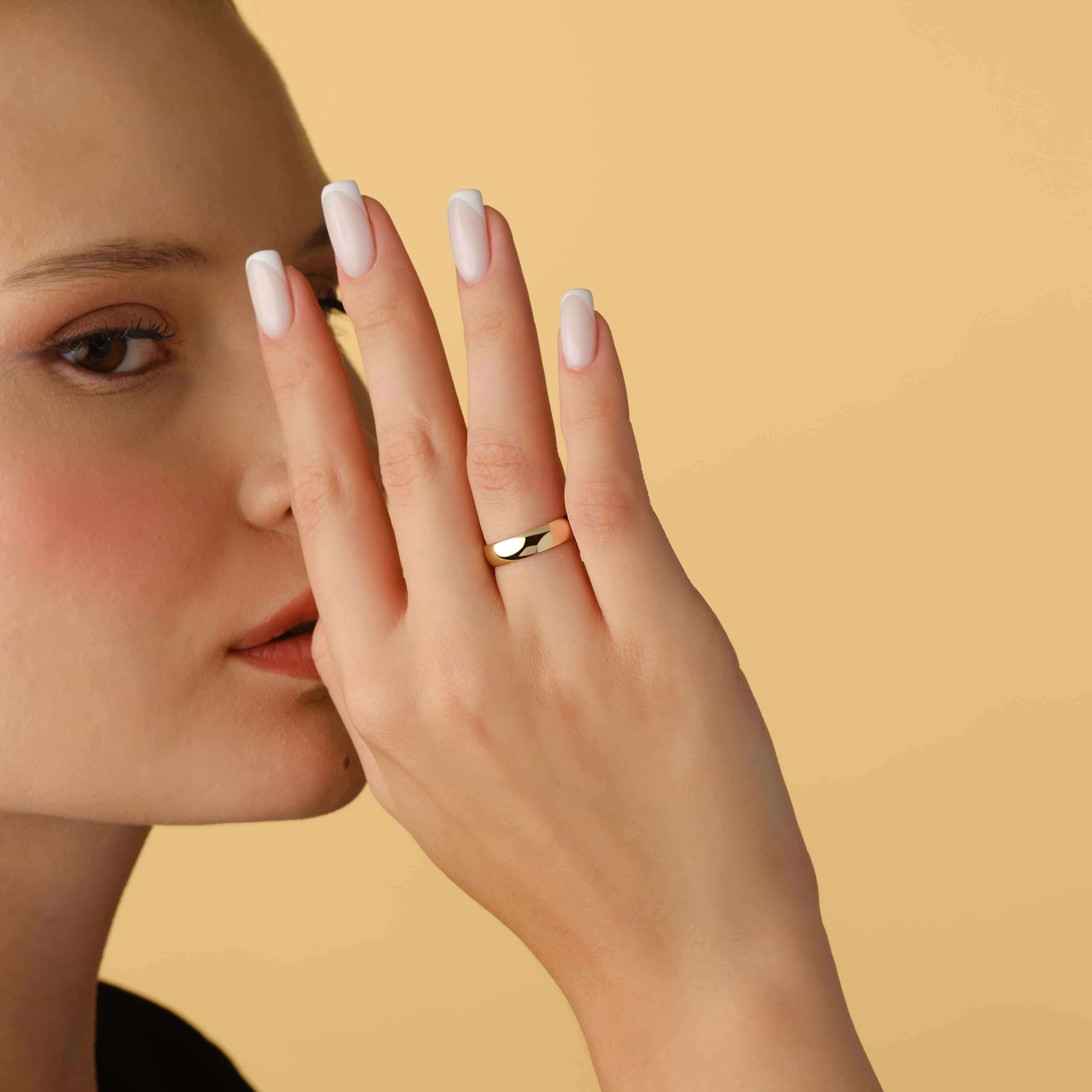 Solid Gold Wedding Band 5mm Comfort Fit Ring