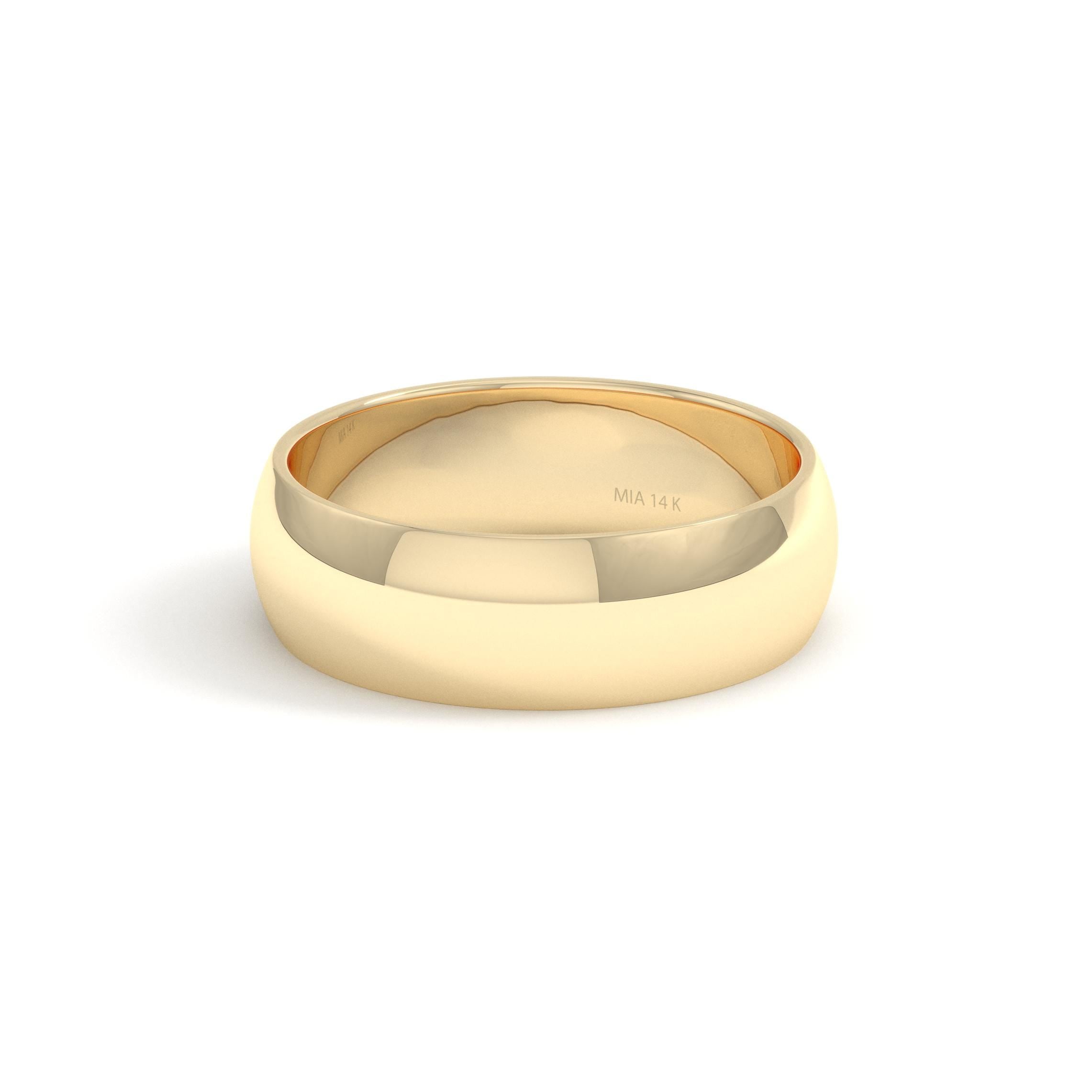 Yellow Gold Cigar Band 6mm