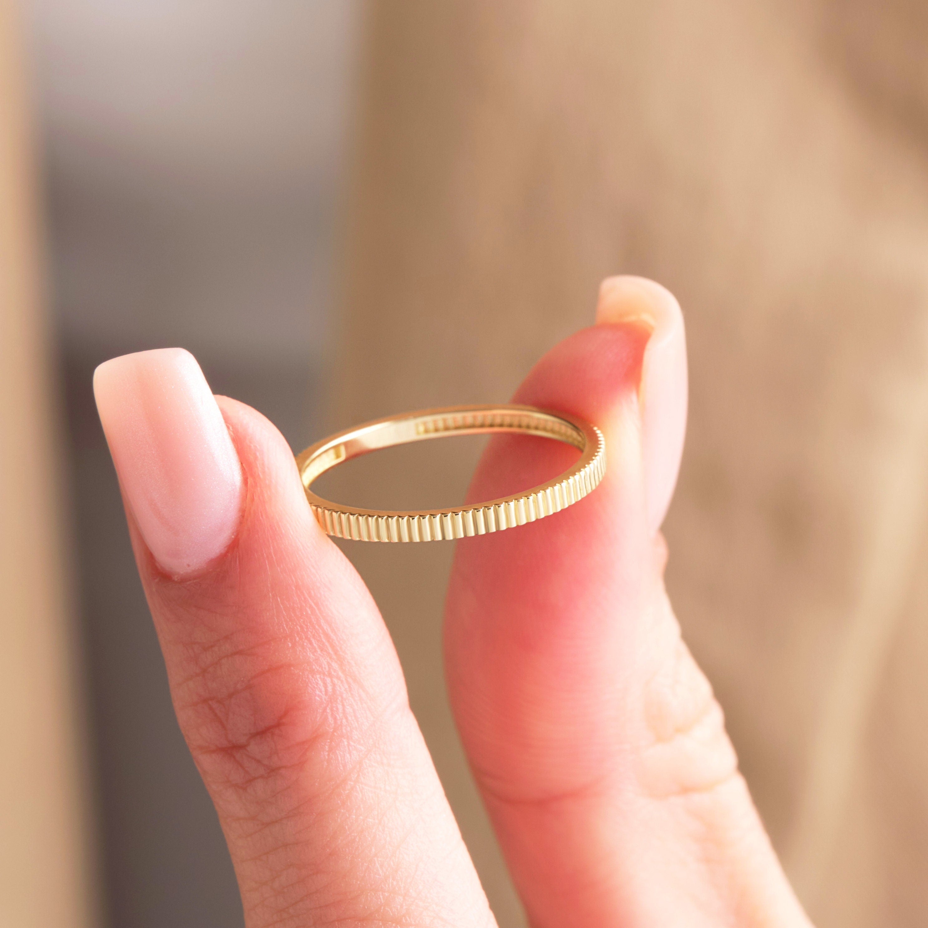 Solid Gold Wedding Band Minimalist Solid Ring