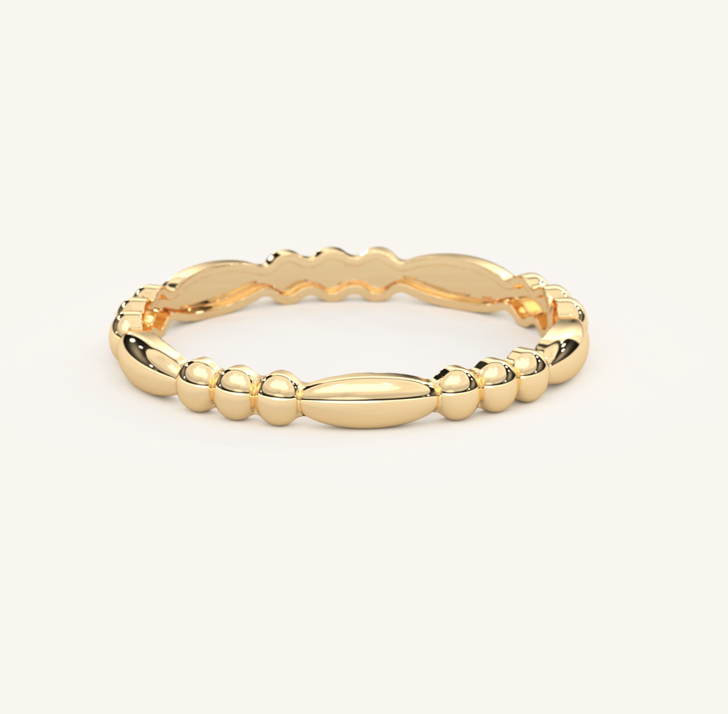 Solid Gold Marquise Wedding Ring