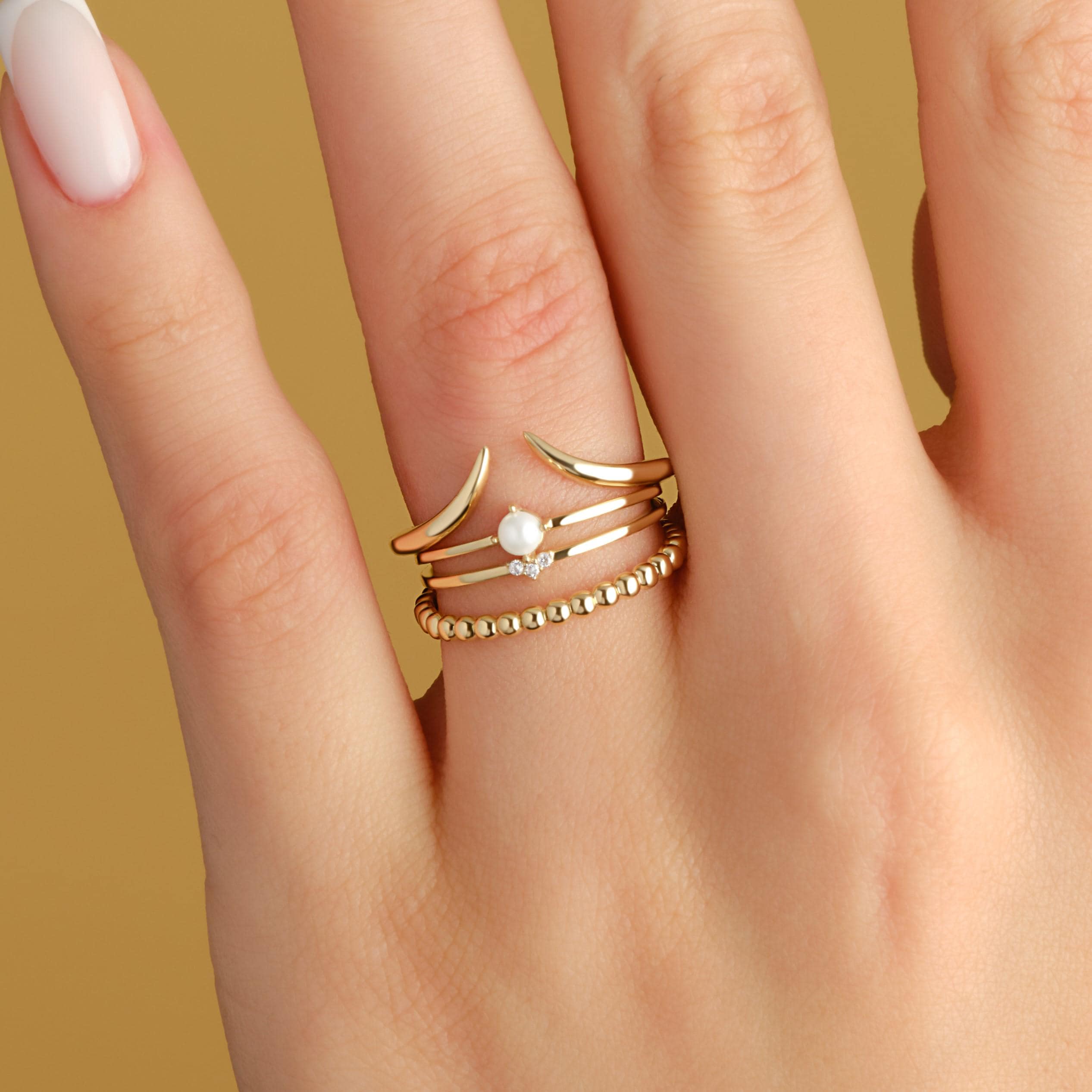 Gold Chevron Ring Comfortable Stacking Band