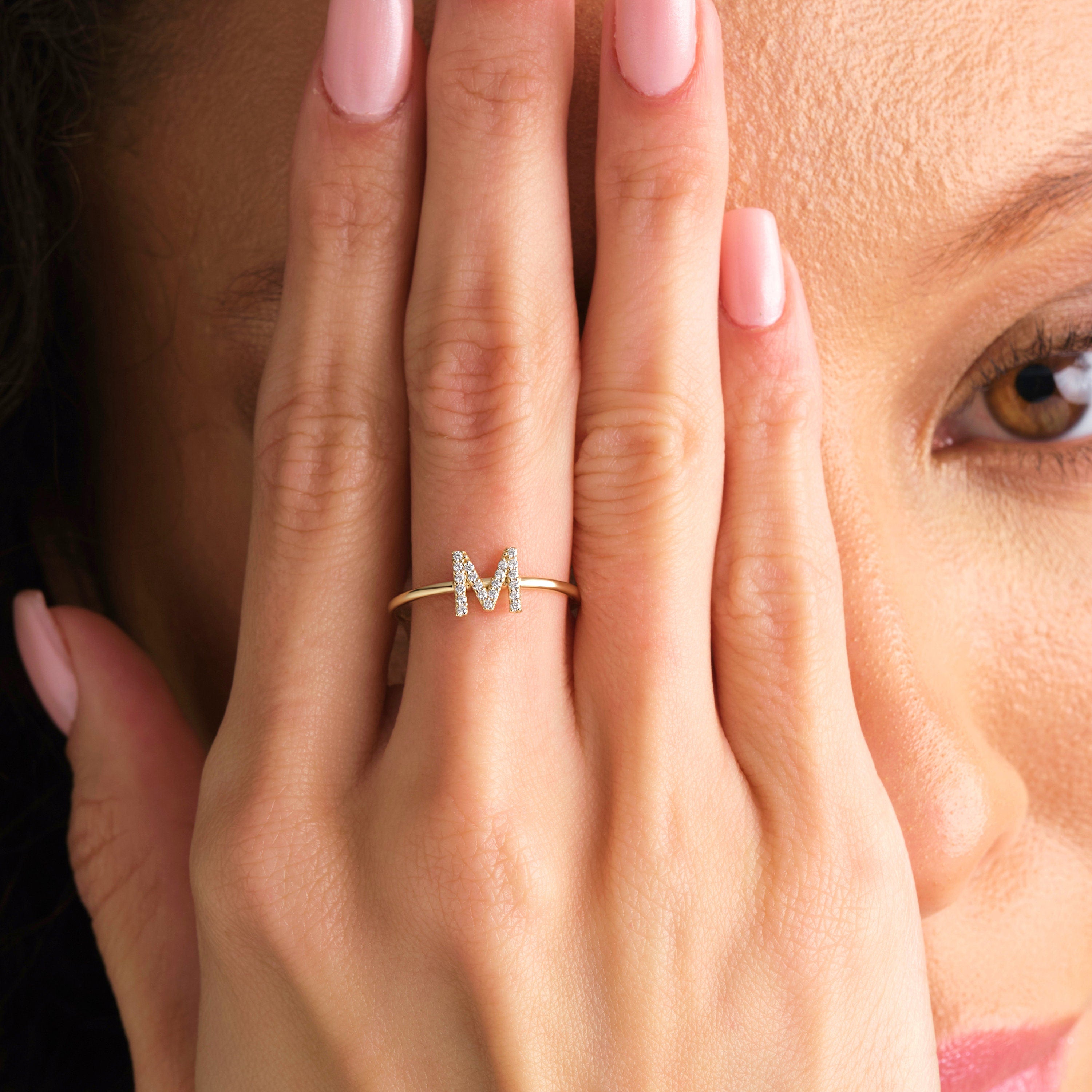 Custom Diamond Letter Ring