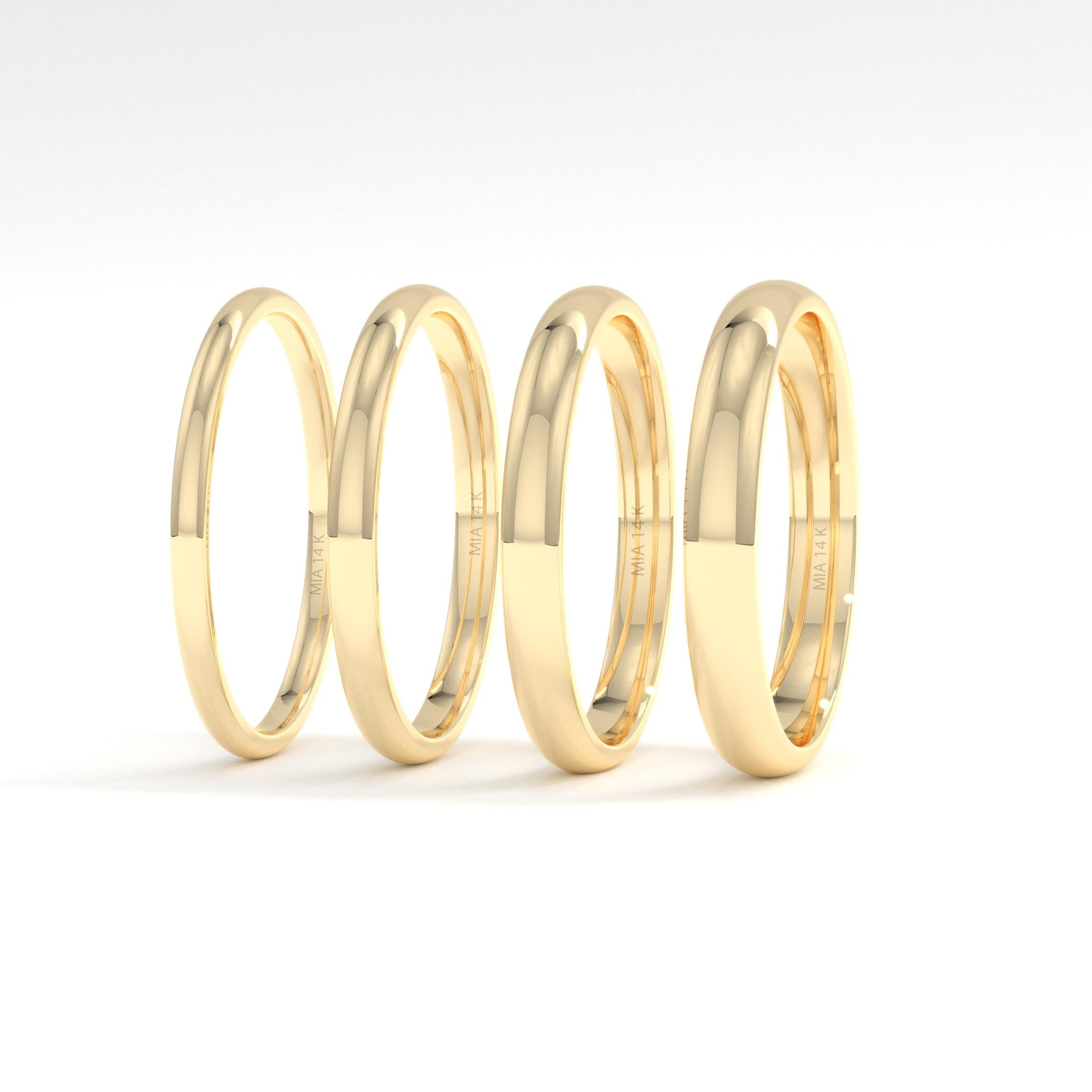 Solid Gold Wedding Band Classic Comfort Fit Ring
