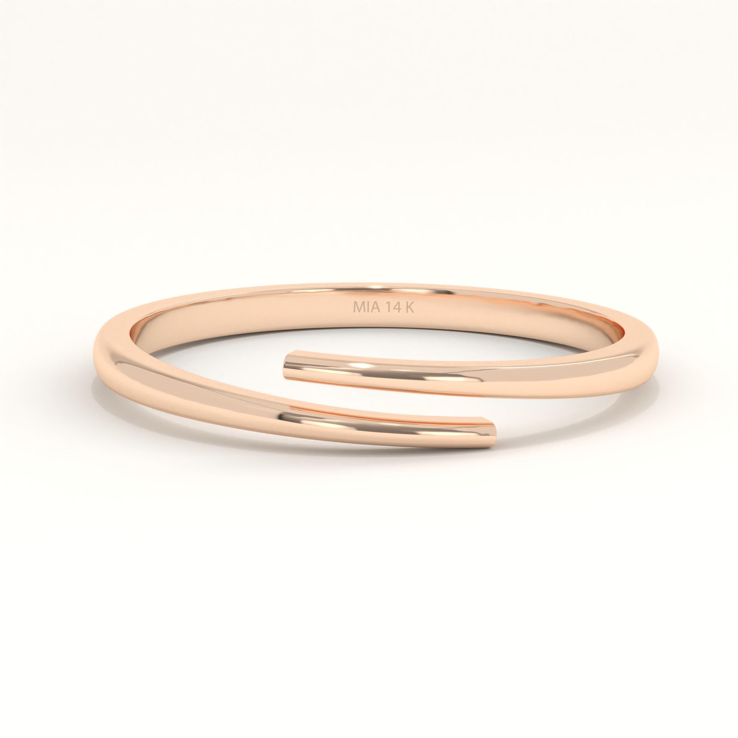 14k Gold Wrap Ring Minimalist Spiral Band