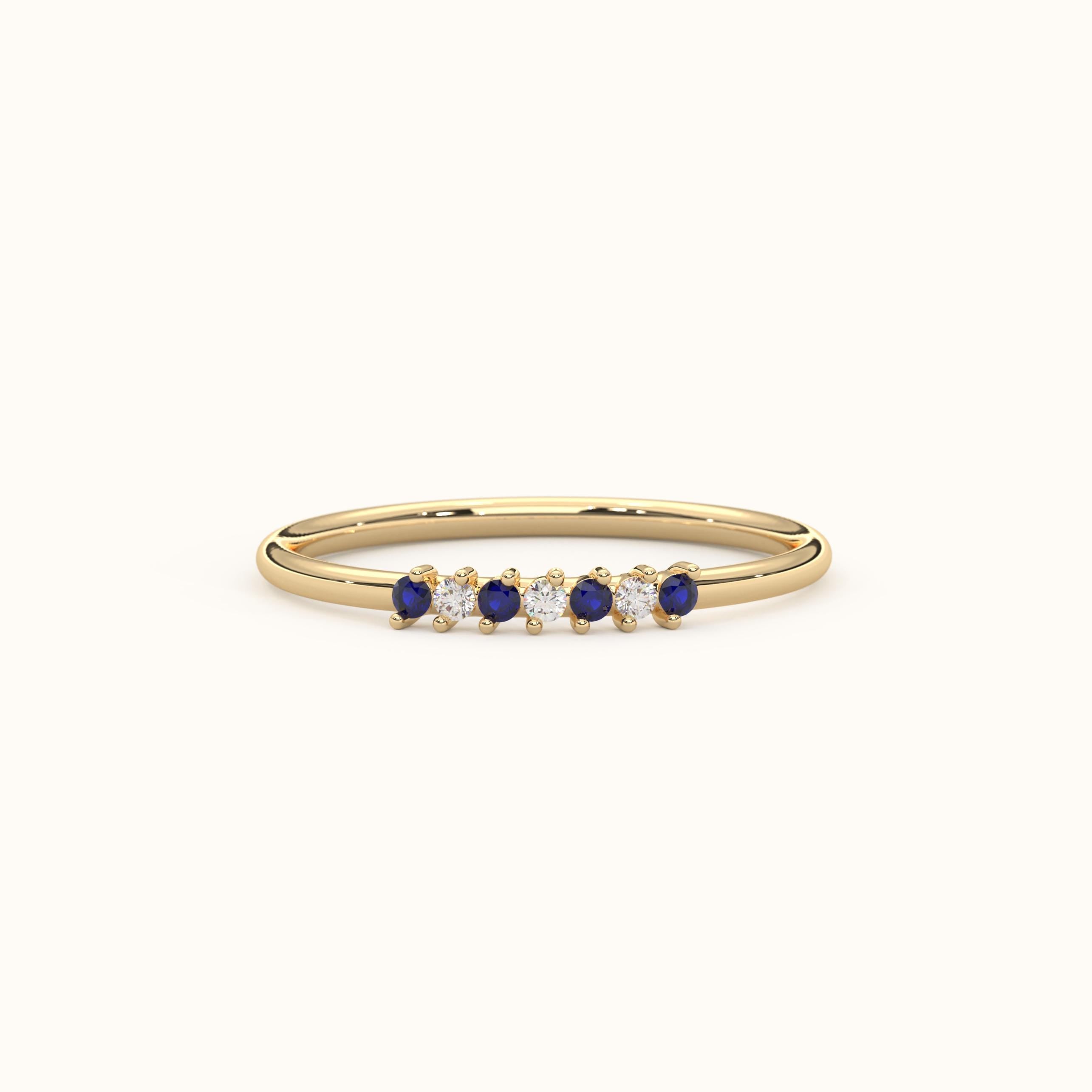 White Gold Sapphire Ring Custom Gold Band