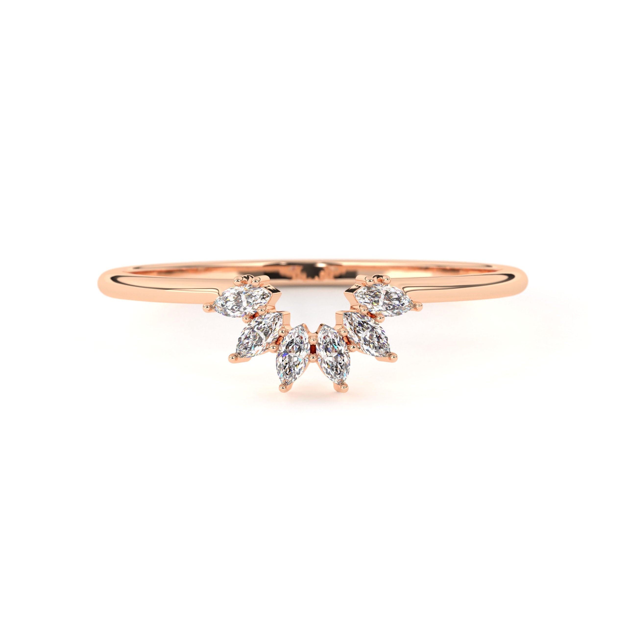 Solid Gold Marquise Cut Vintage Ring