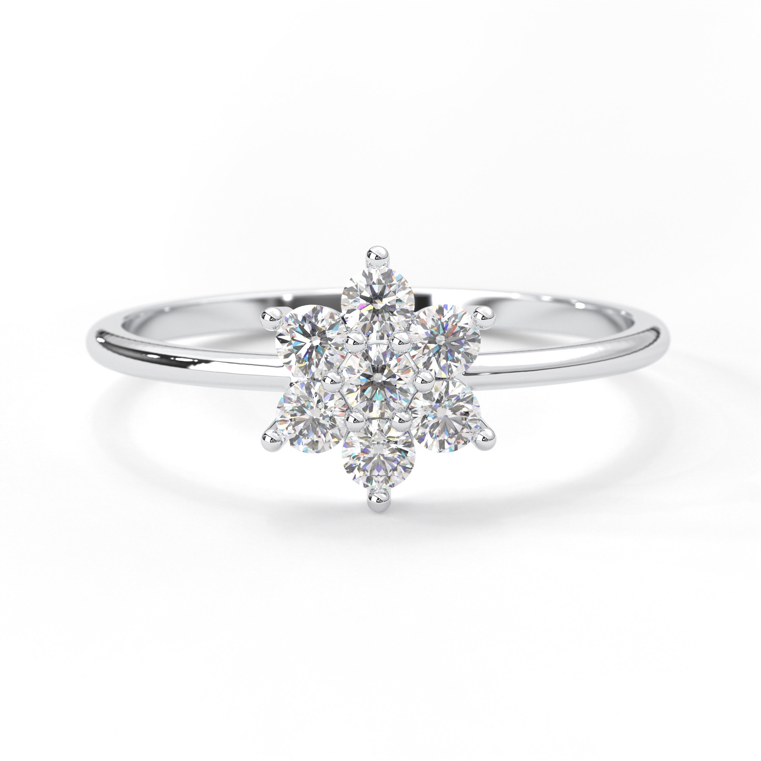 Dainty Diamond Daisy Ring