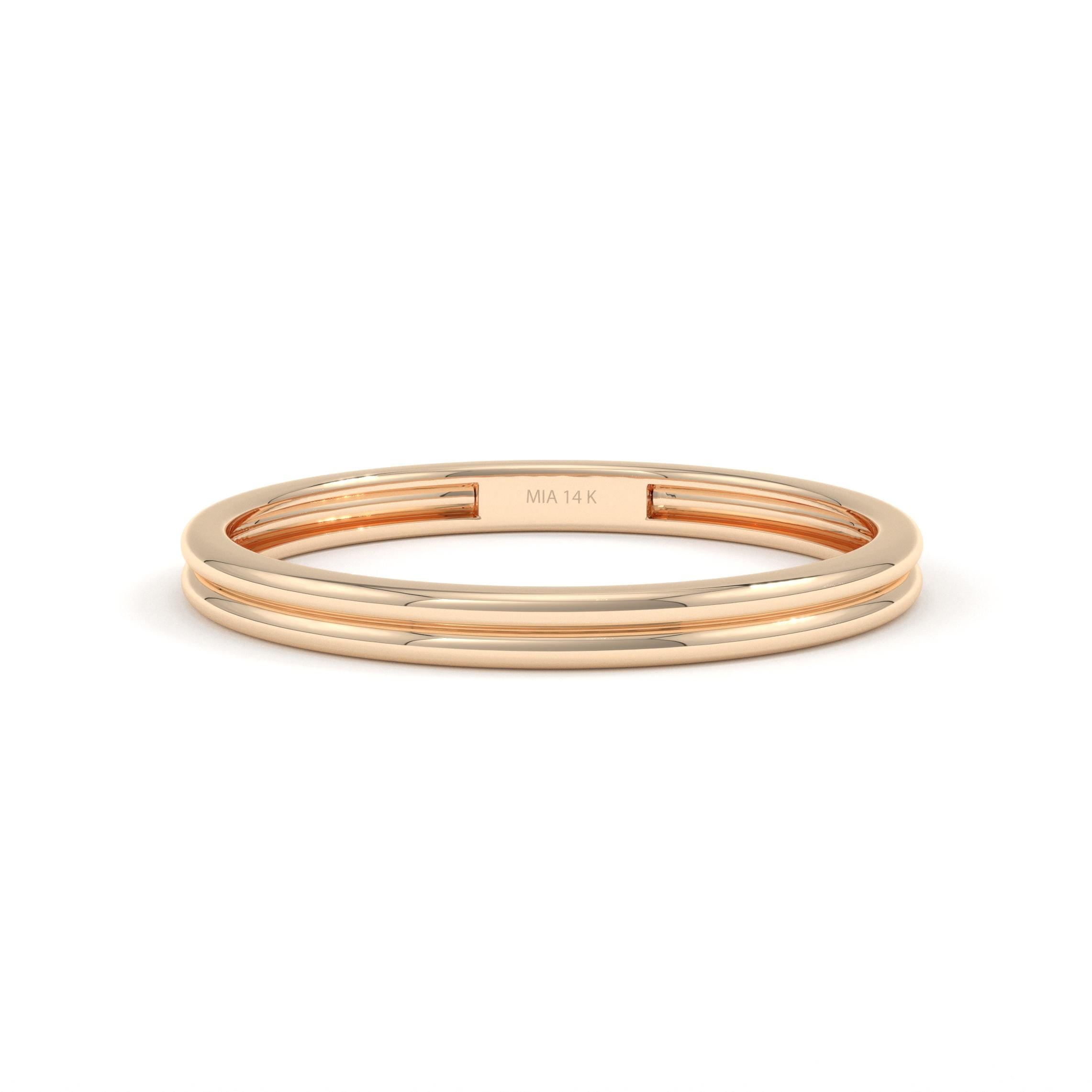rose gold double line ring