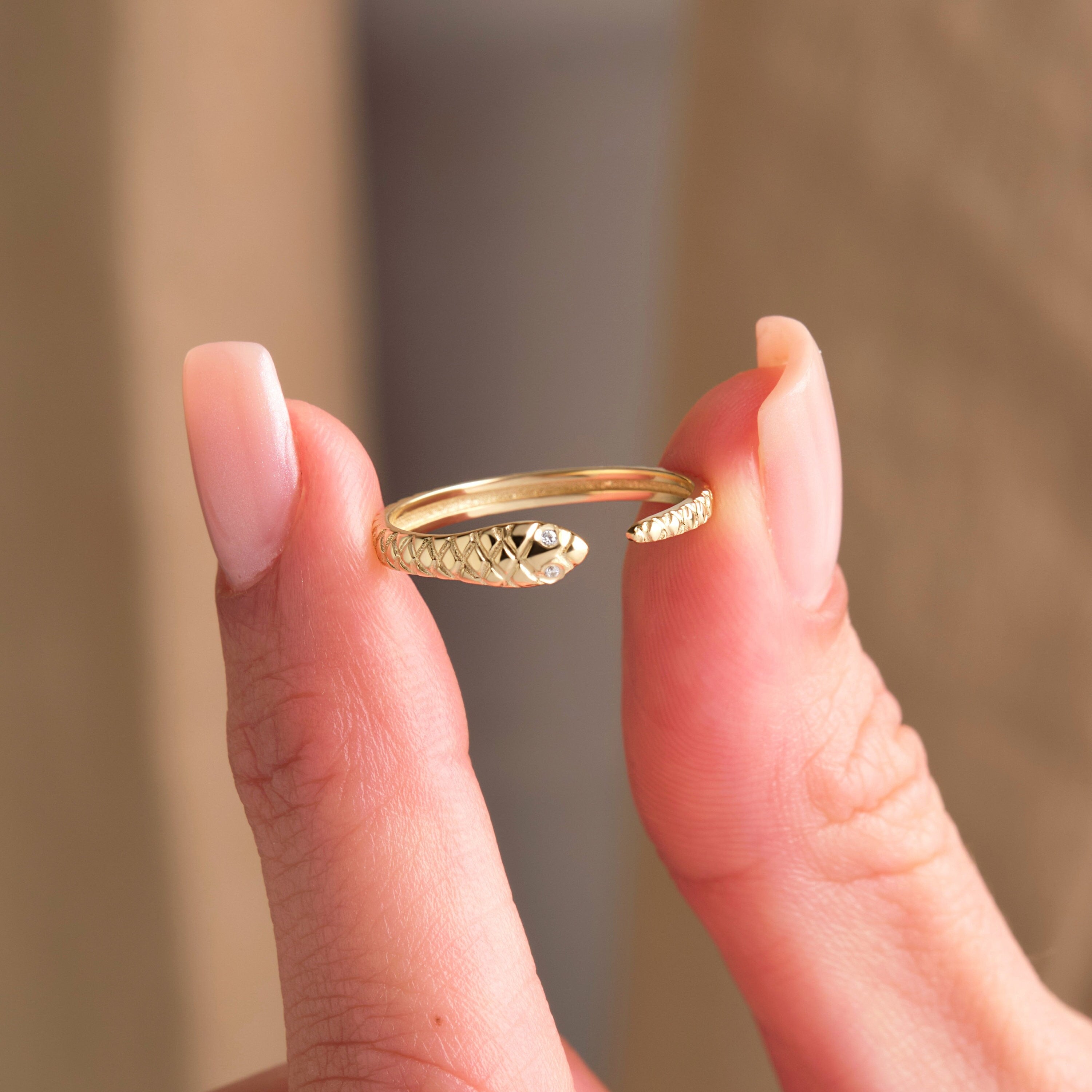 Solid Gold Snake Ring Solid Gold Serpent Band