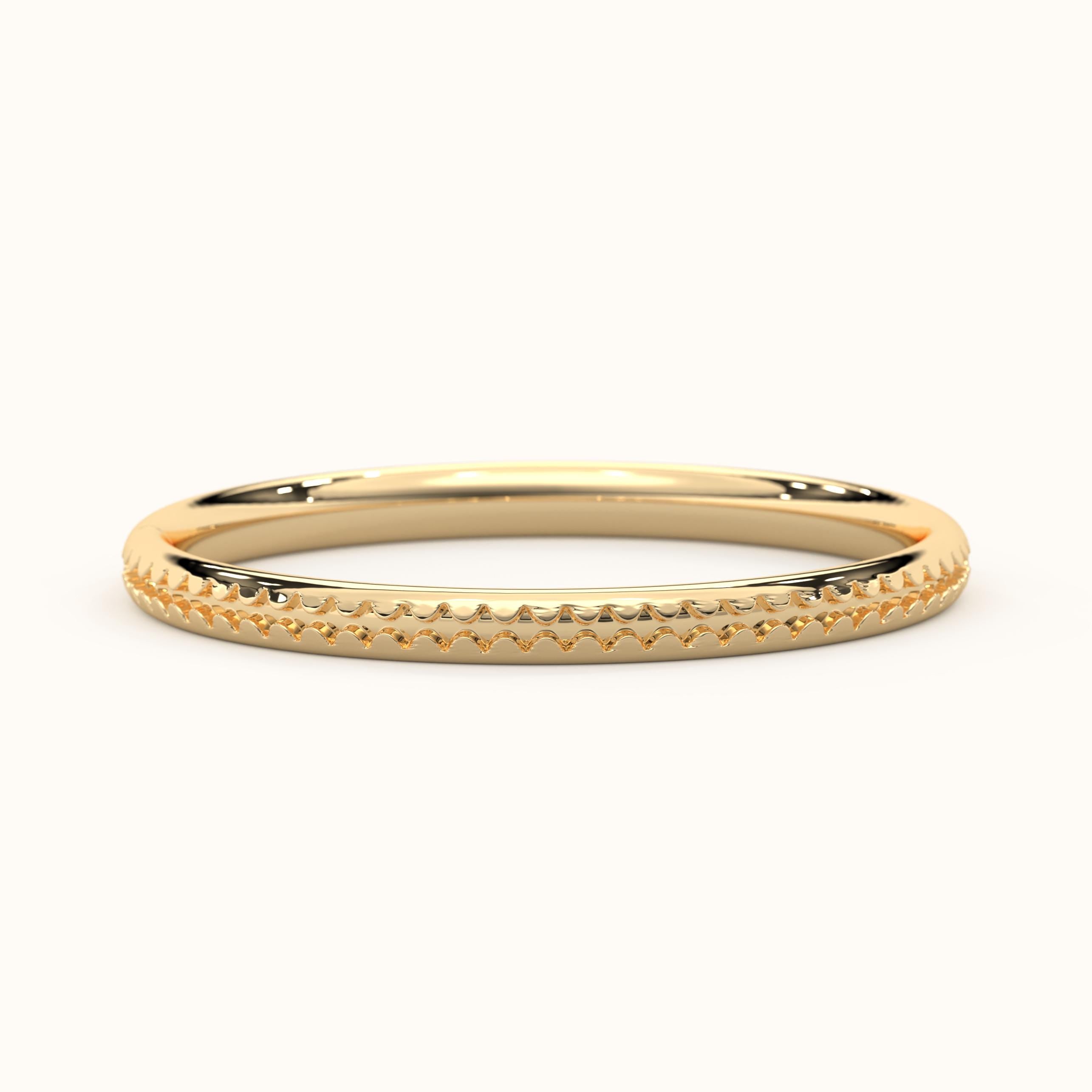 18K Gold Wedding Band Thin Solid Gold Ring