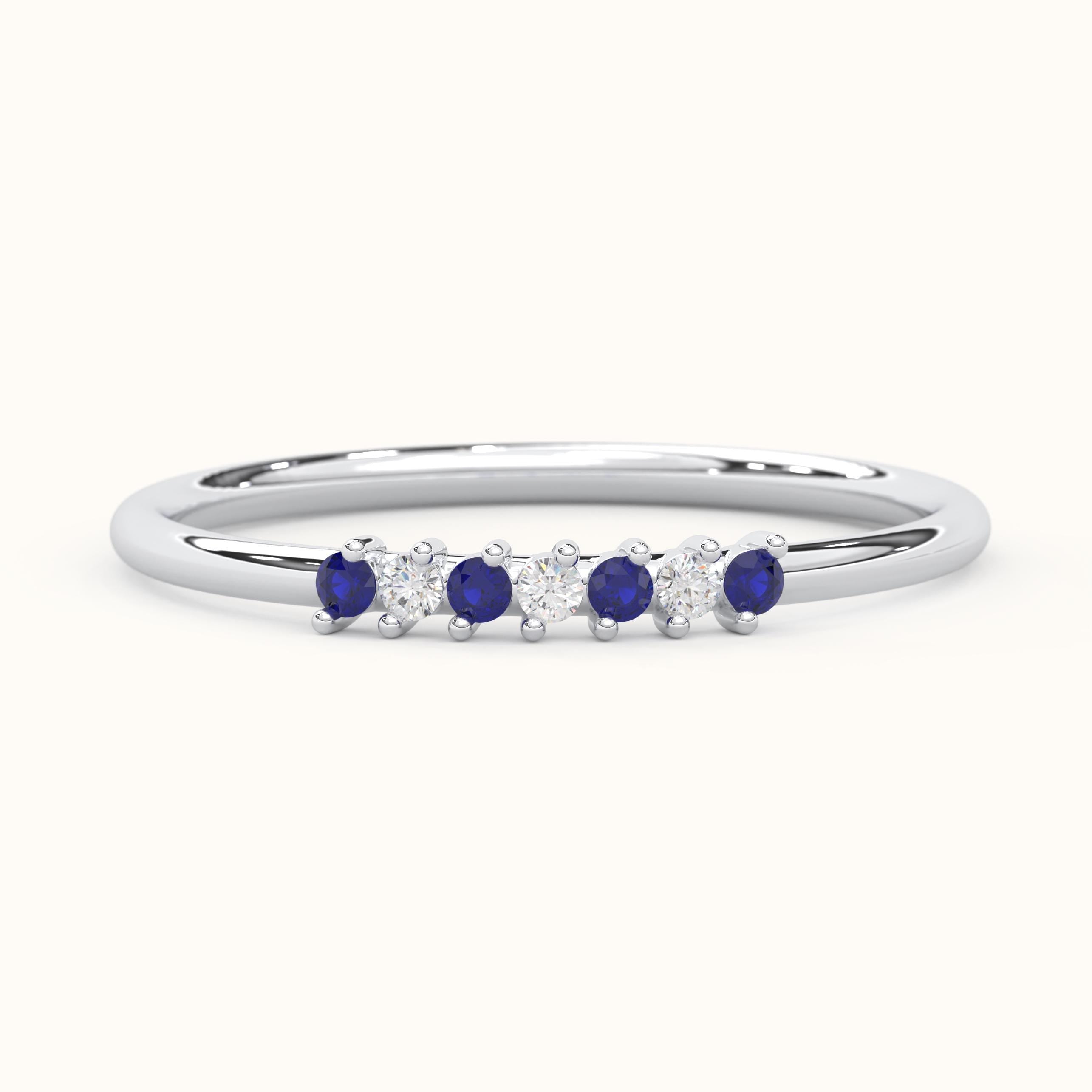 White Gold Sapphire Ring Custom Gold Band