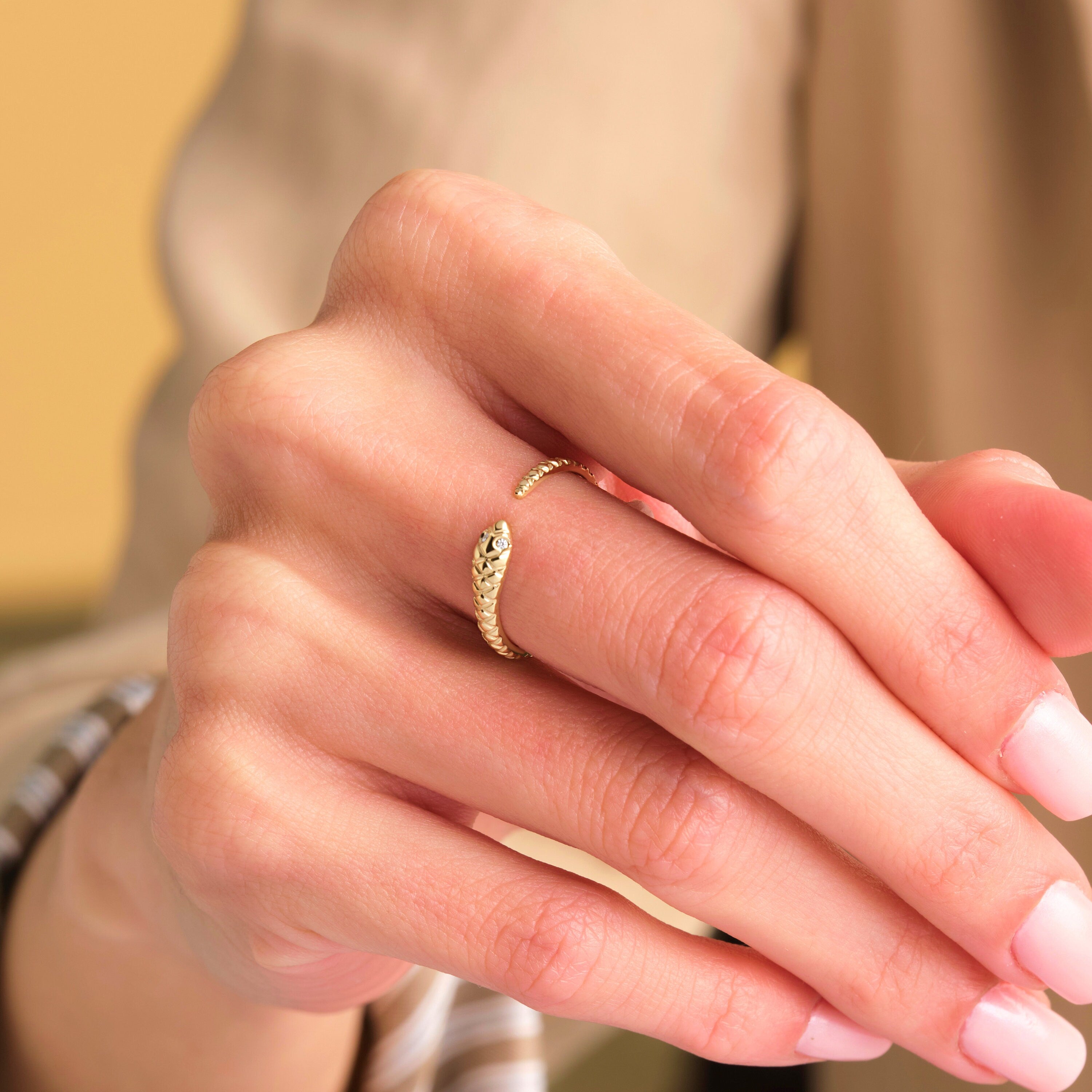 Solid Gold Snake Ring Solid Gold Serpent Band