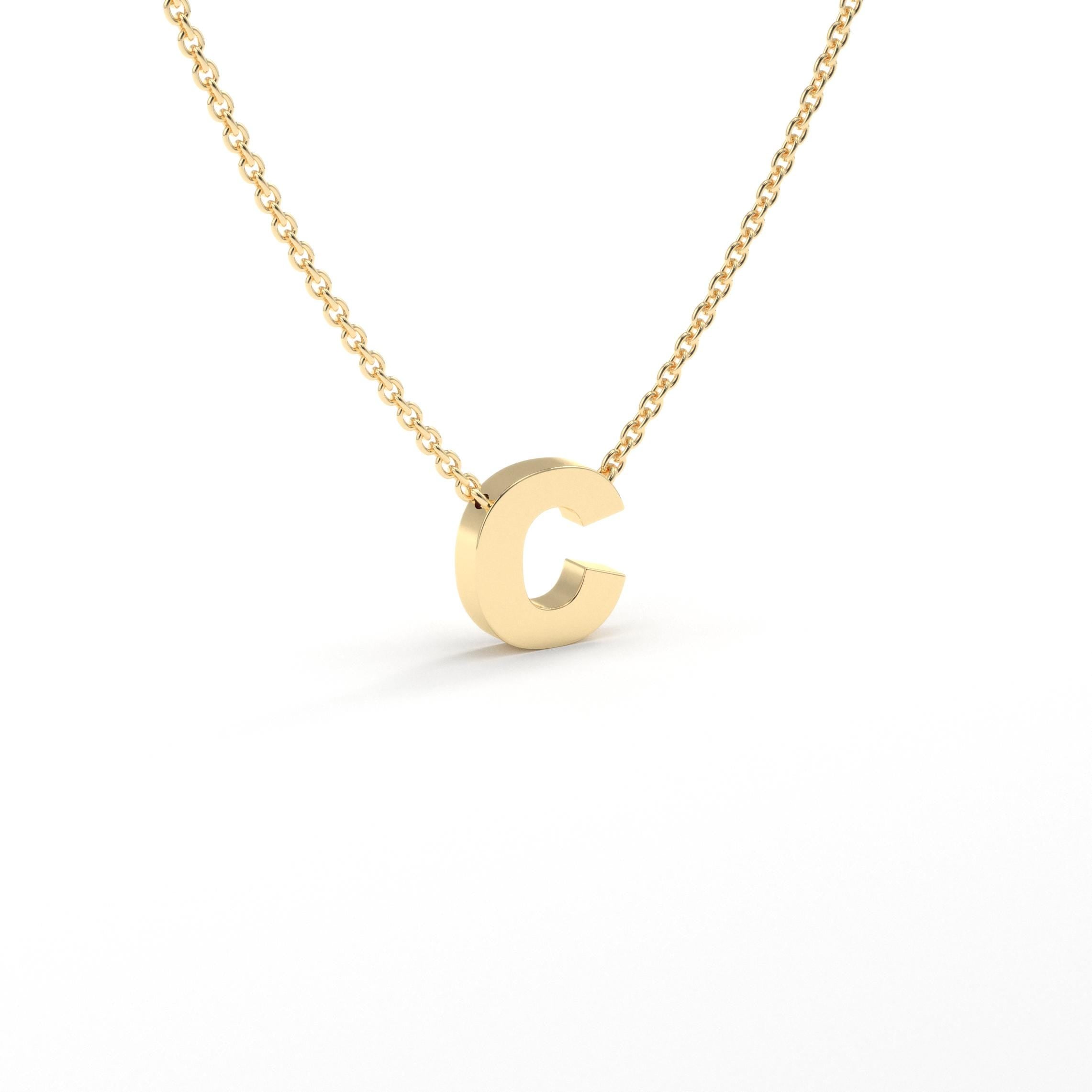 Gold Initial Necklace Minimalist Letter Pendant Jewelry