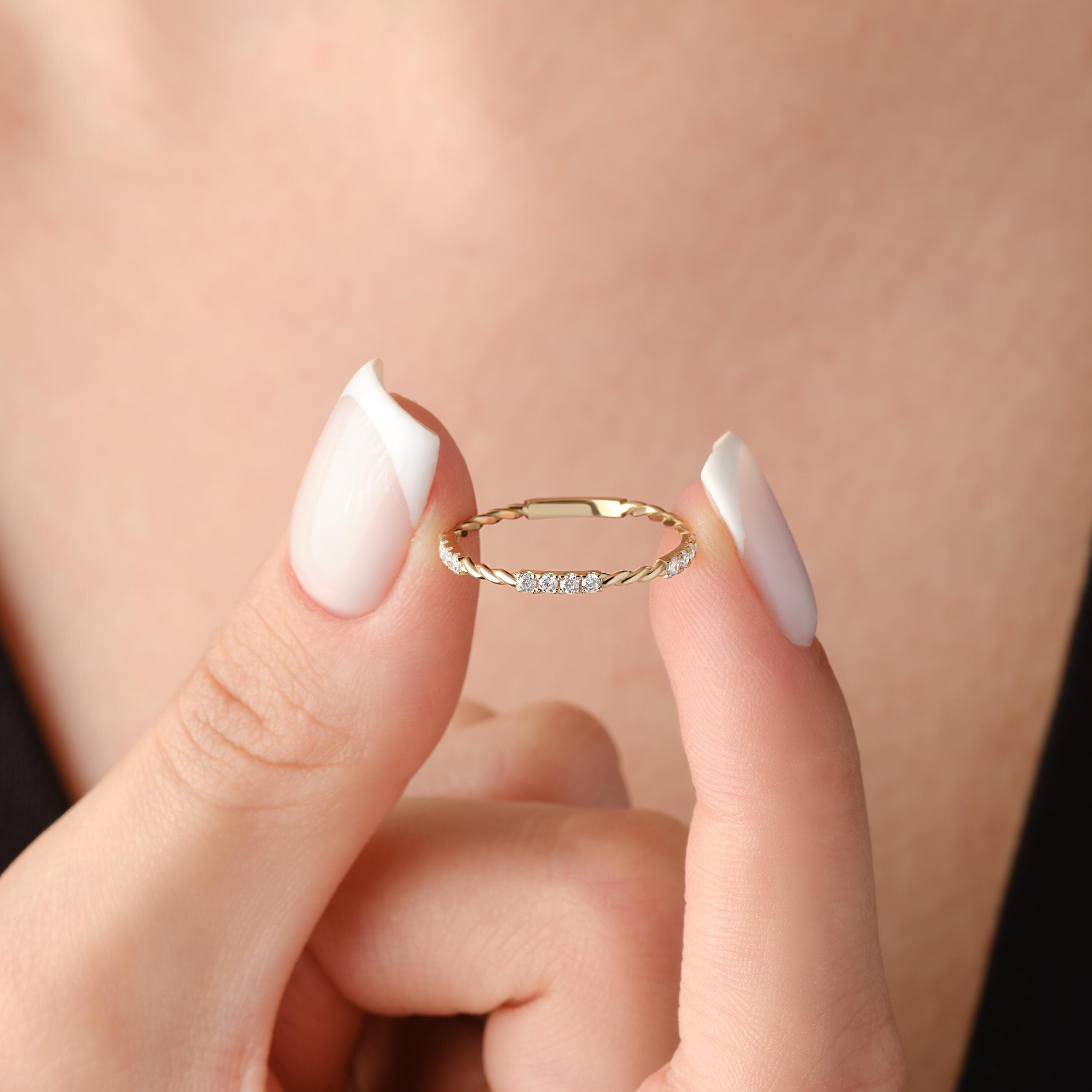 Twisted Gold Ring Women’s Stackable Jewelry