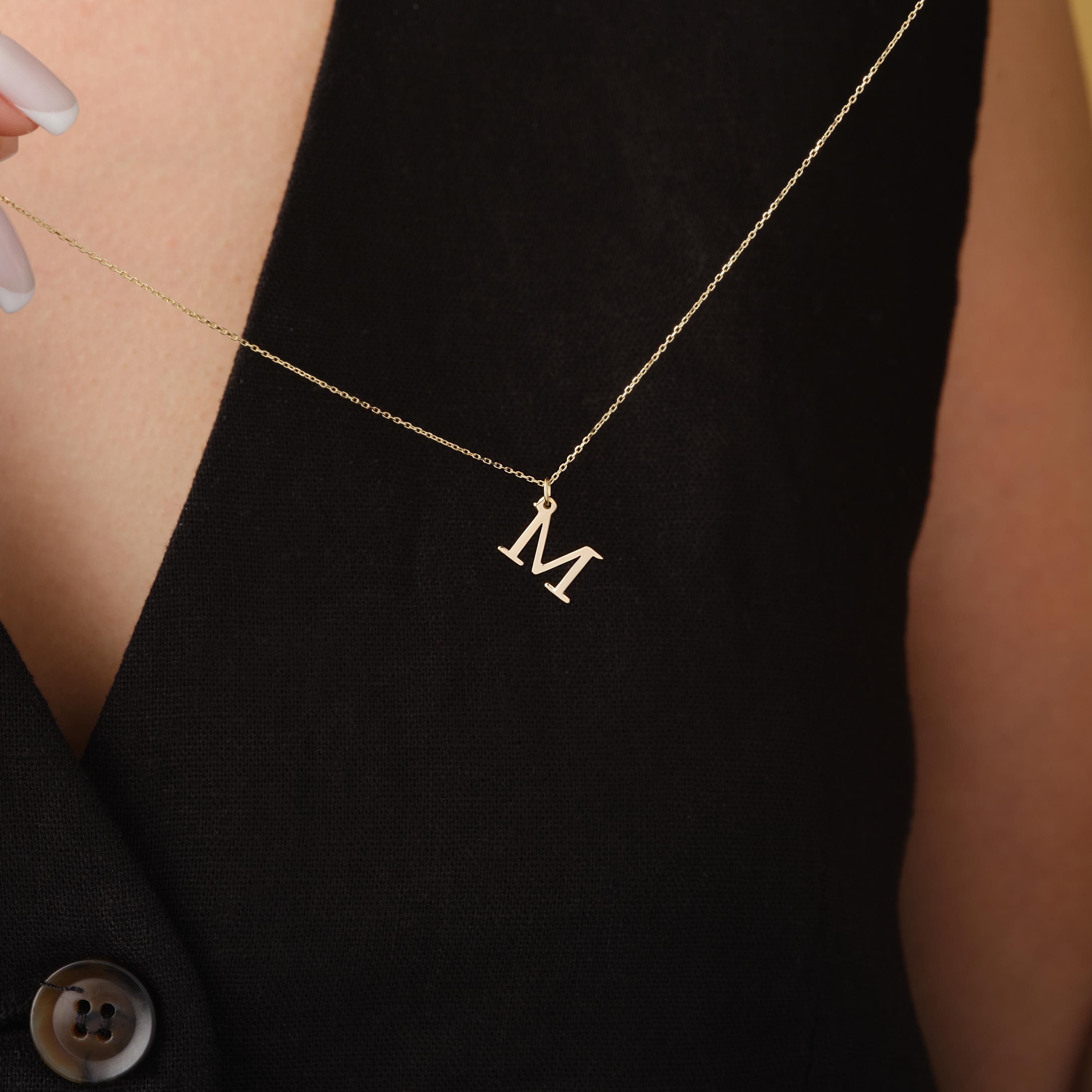 M Letter Pendant Necklace