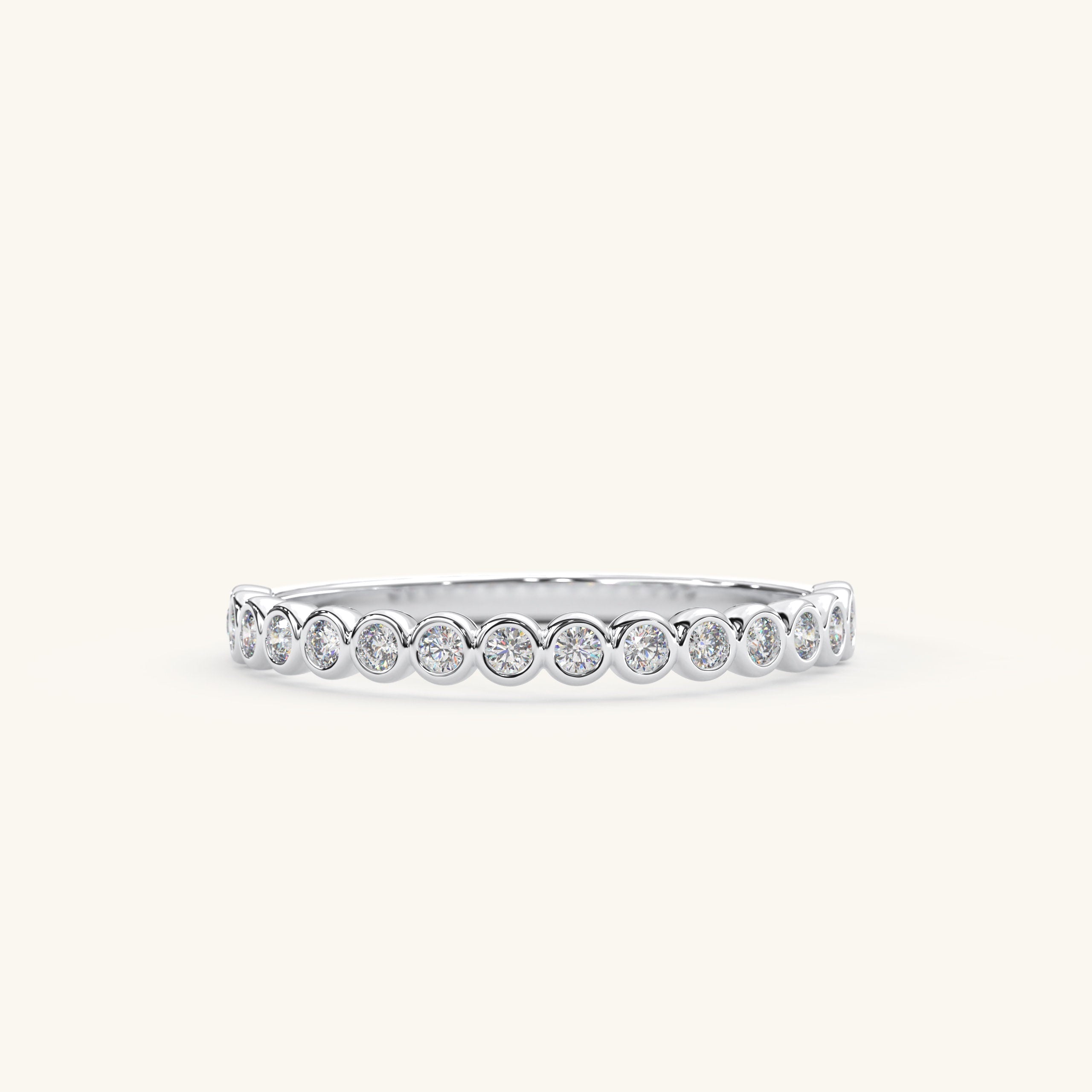 Half Eternity Ring Bezel Set Diamond Band