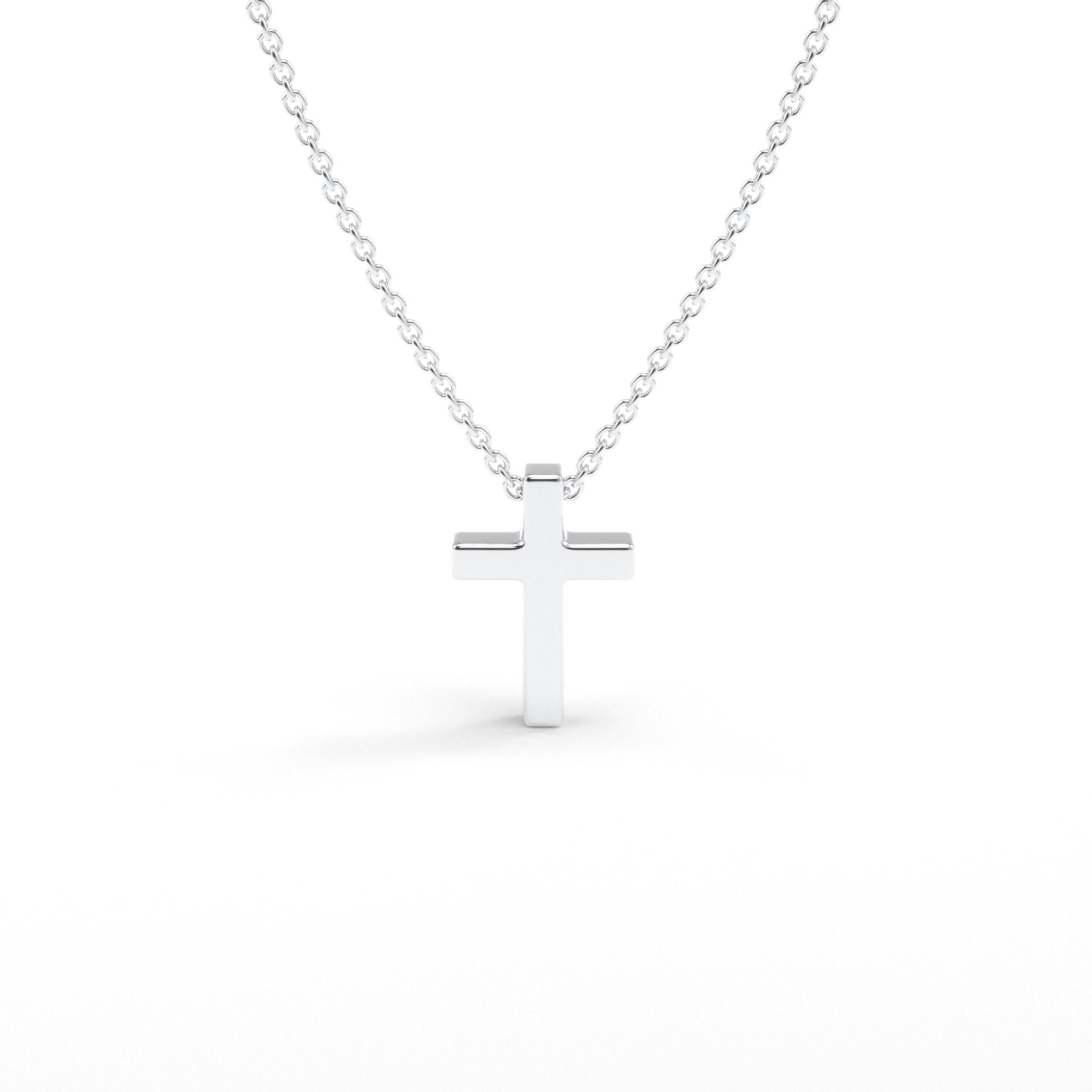 white gold cross necklace