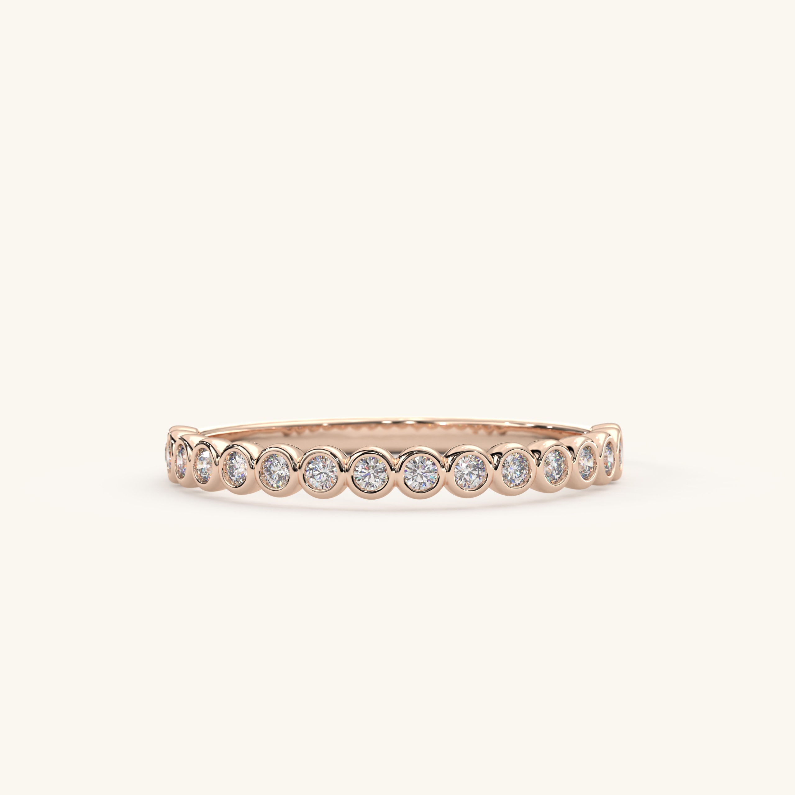 Half Eternity Ring Bezel Set Diamond Band