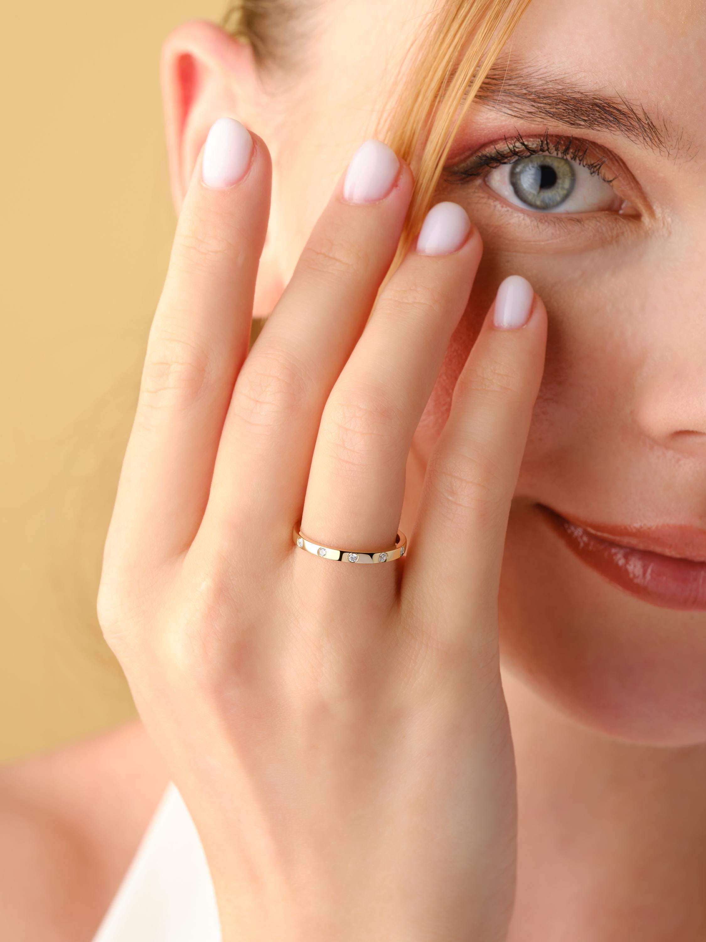 Solid Gold Diamond Band