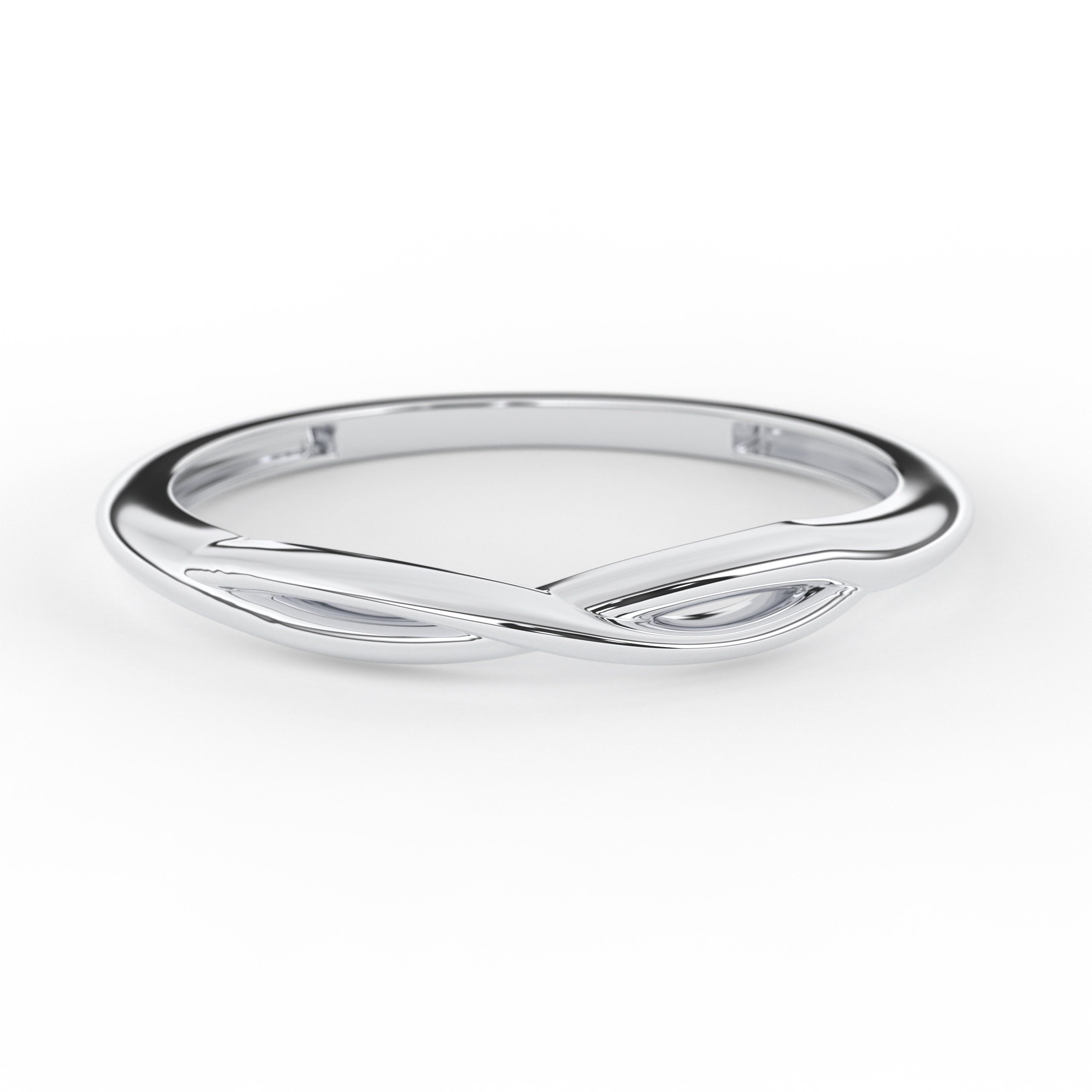 14K Infinity Gold Ring Solid Band Elegant