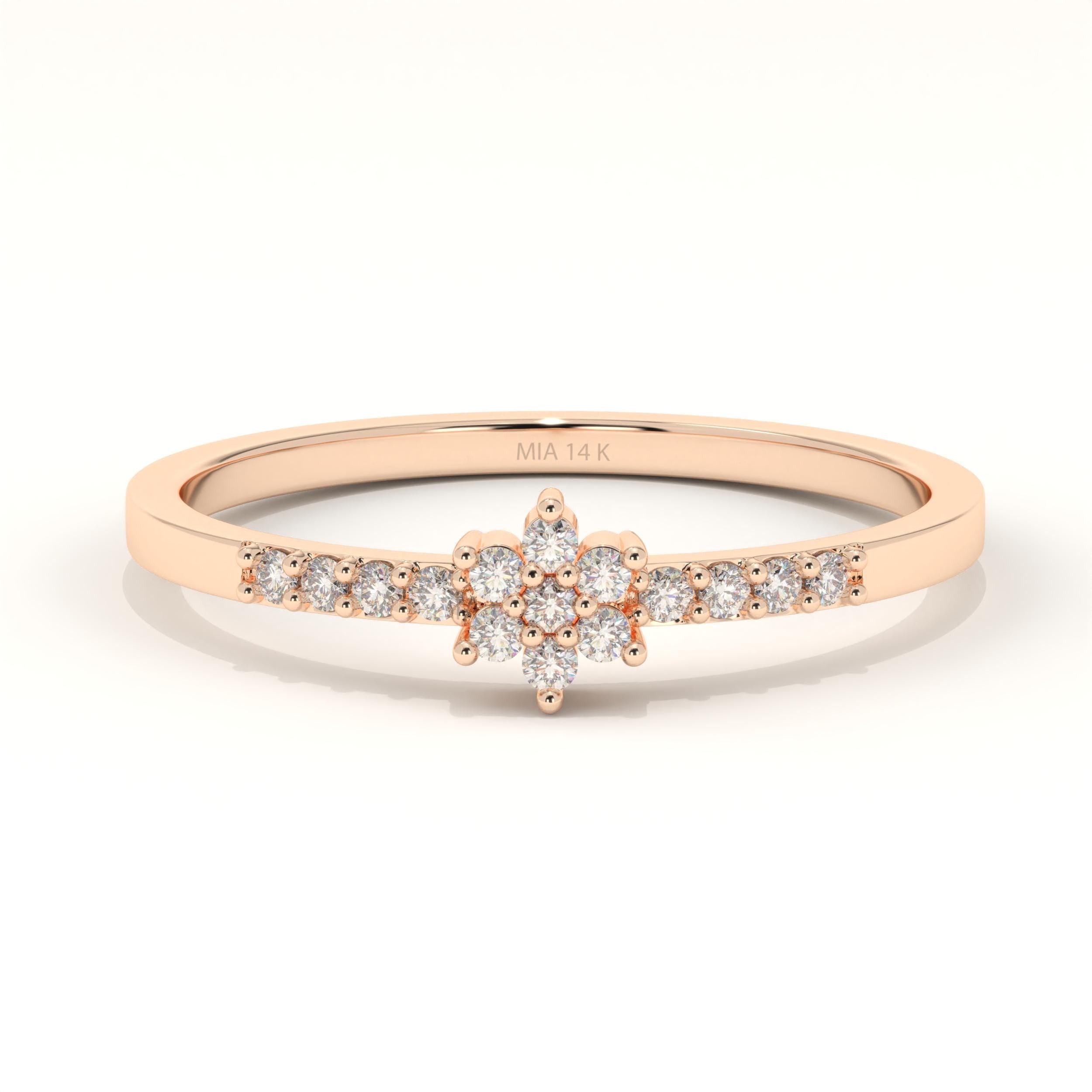 Daisy Solid Gold Ring