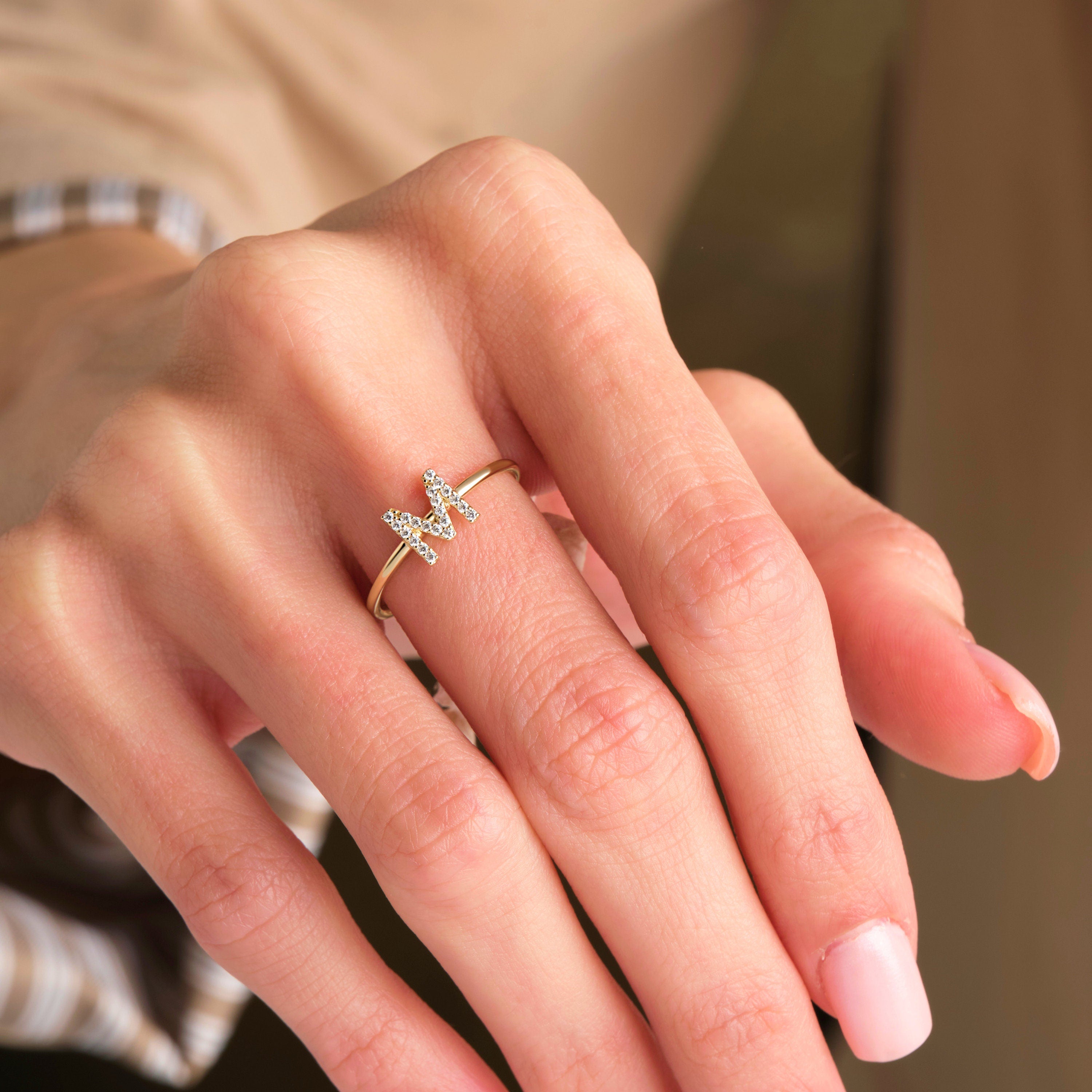 Custom Diamond Letter Ring