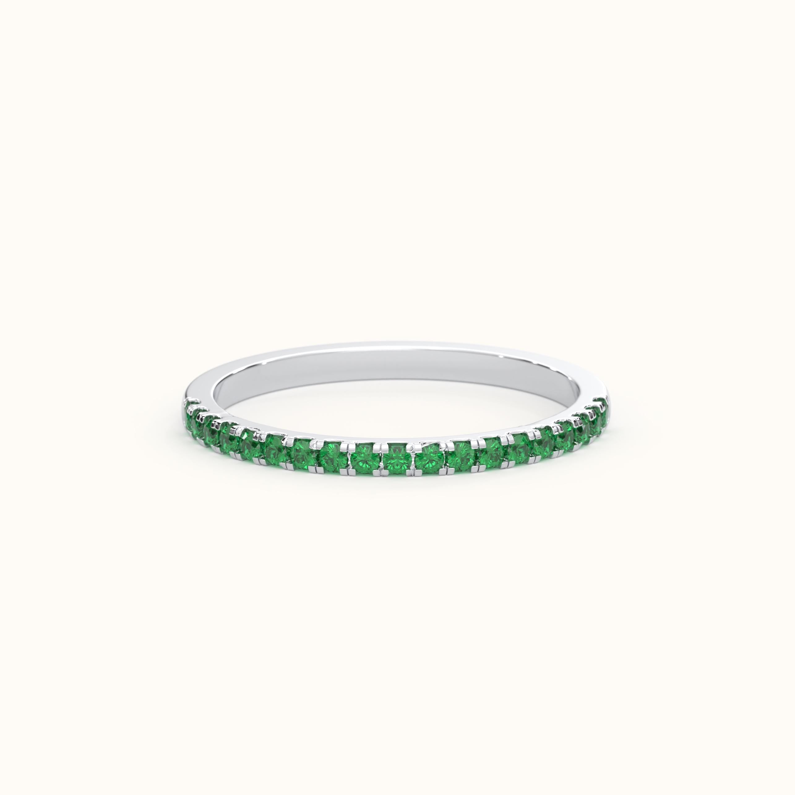 Personalized Birthstone Emerald Stacking Ring