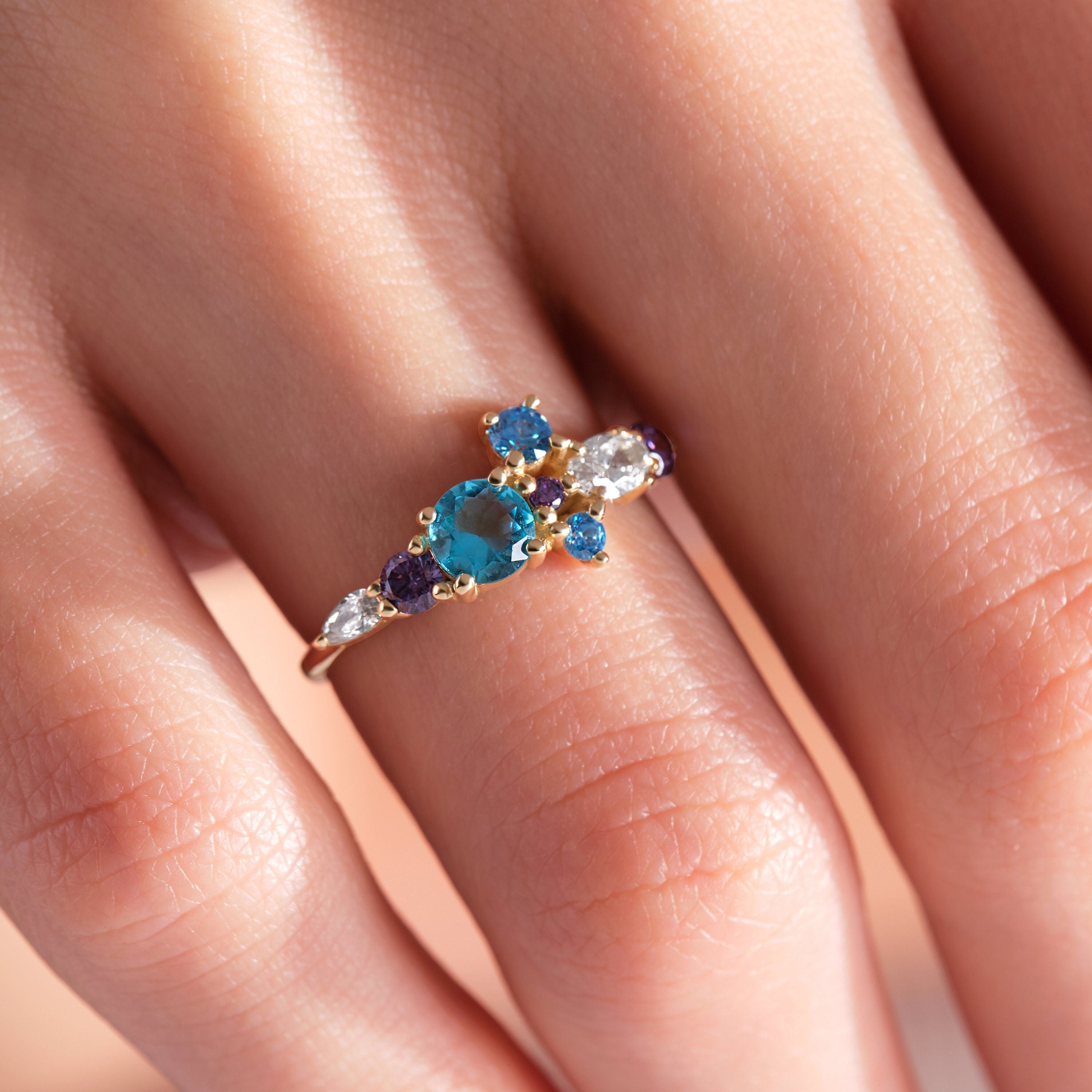 Solid Gold Birthstone Ring